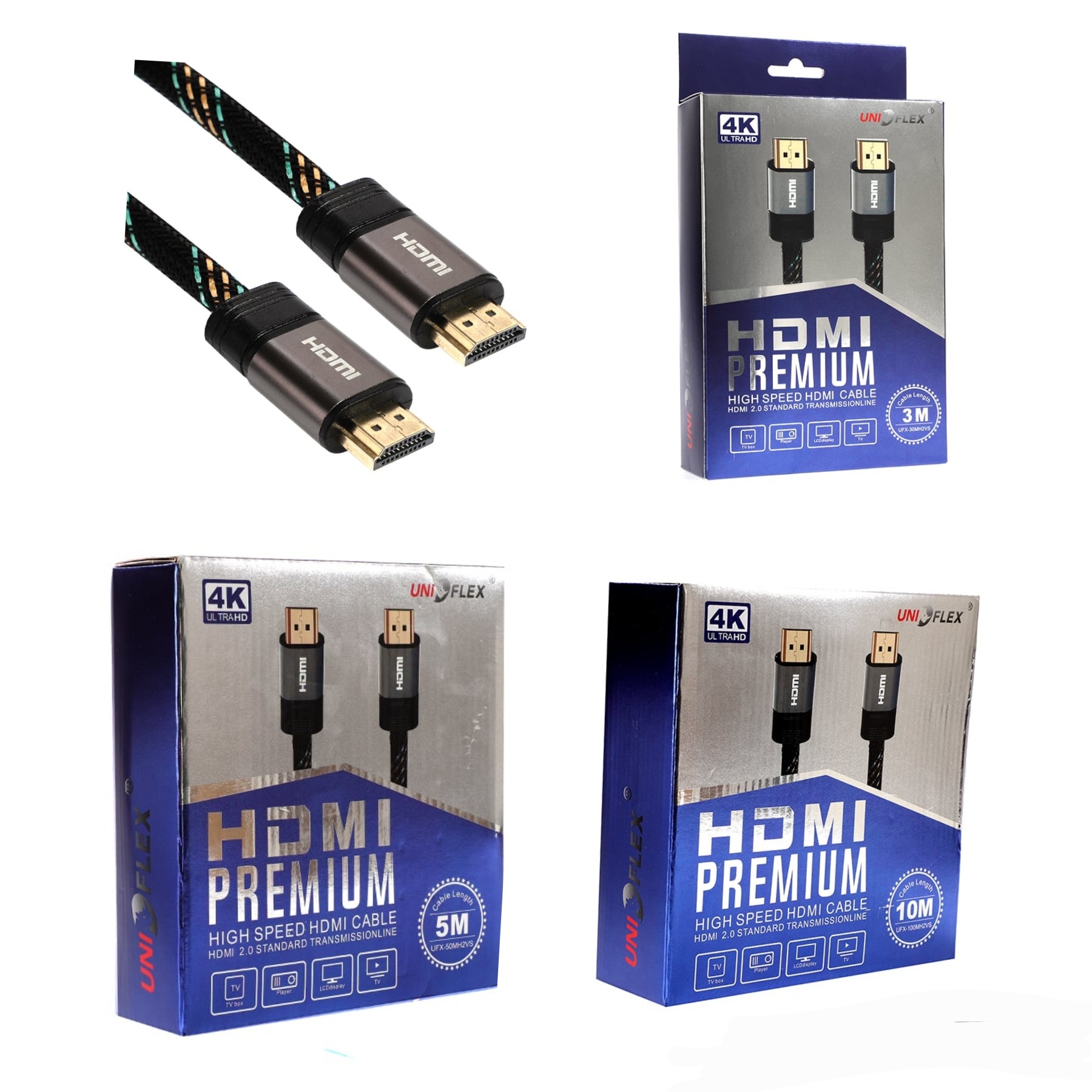 สายส่งสัญญาณ HDMI สายถัก (คละยี่ห้อ)