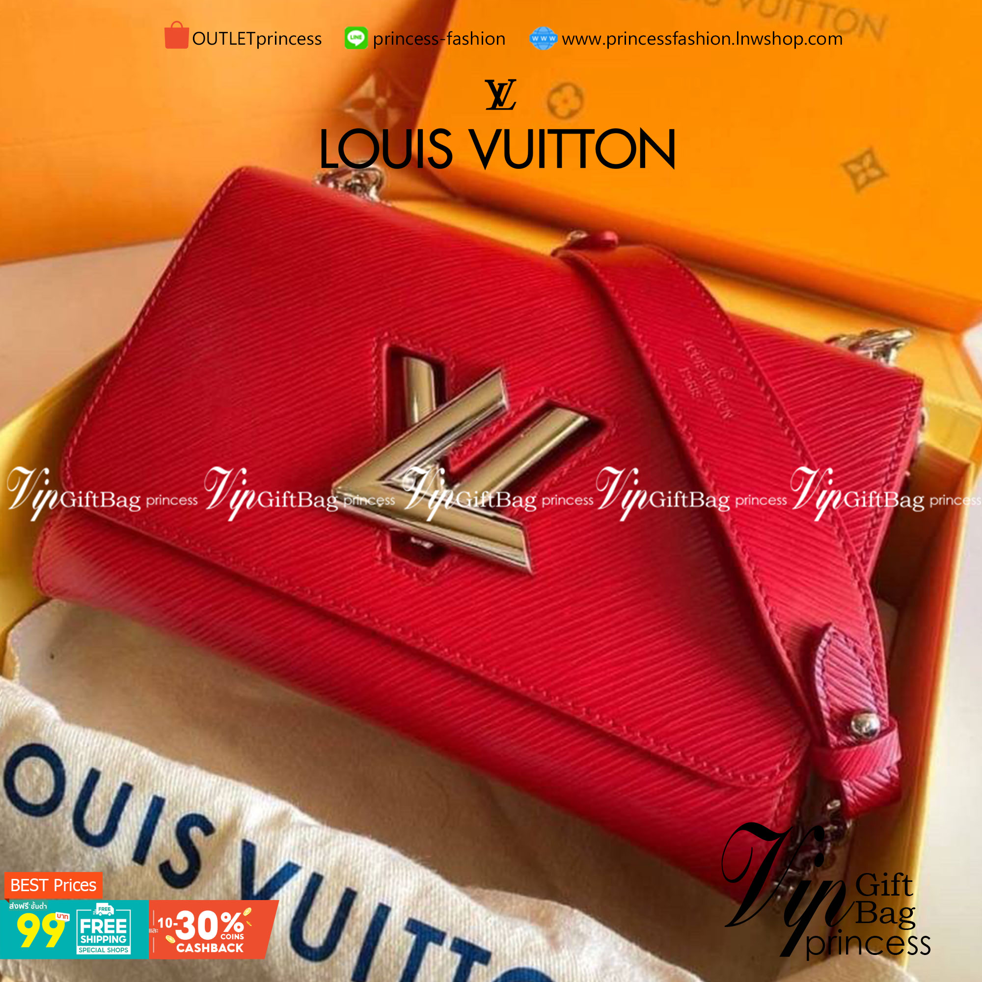 VIP 】หนังแท้ LOUIS VUITTON Epi Twist Shoulder Bag MM 4 สี พร้อมส่งที่ไทย
