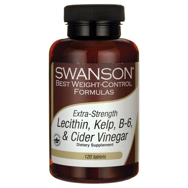 (Pre-order) Swanson Best Weight-Control Formulas Extra Strength Lecithin, Kelp, B-6 & Cider Vinegar 120 Tablets