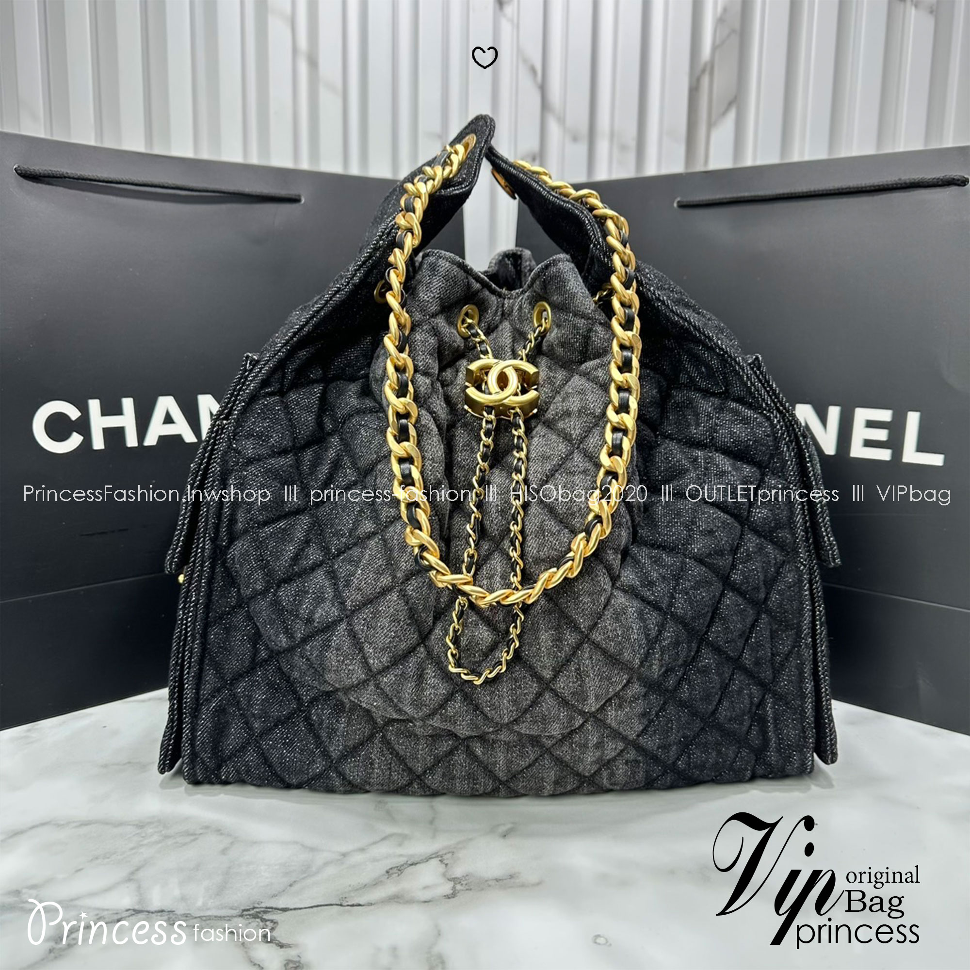 ORI หนังแท้ | 30cm CHANEL 25 Denim Handbag กระเป๋าสะพายทรงโฮโบเดนิม คอลใหม่ล่าสุด ต้อนรับฤดูกาล SPRING-SUMMER 2025 รูปทรงใช้งานได้จริง