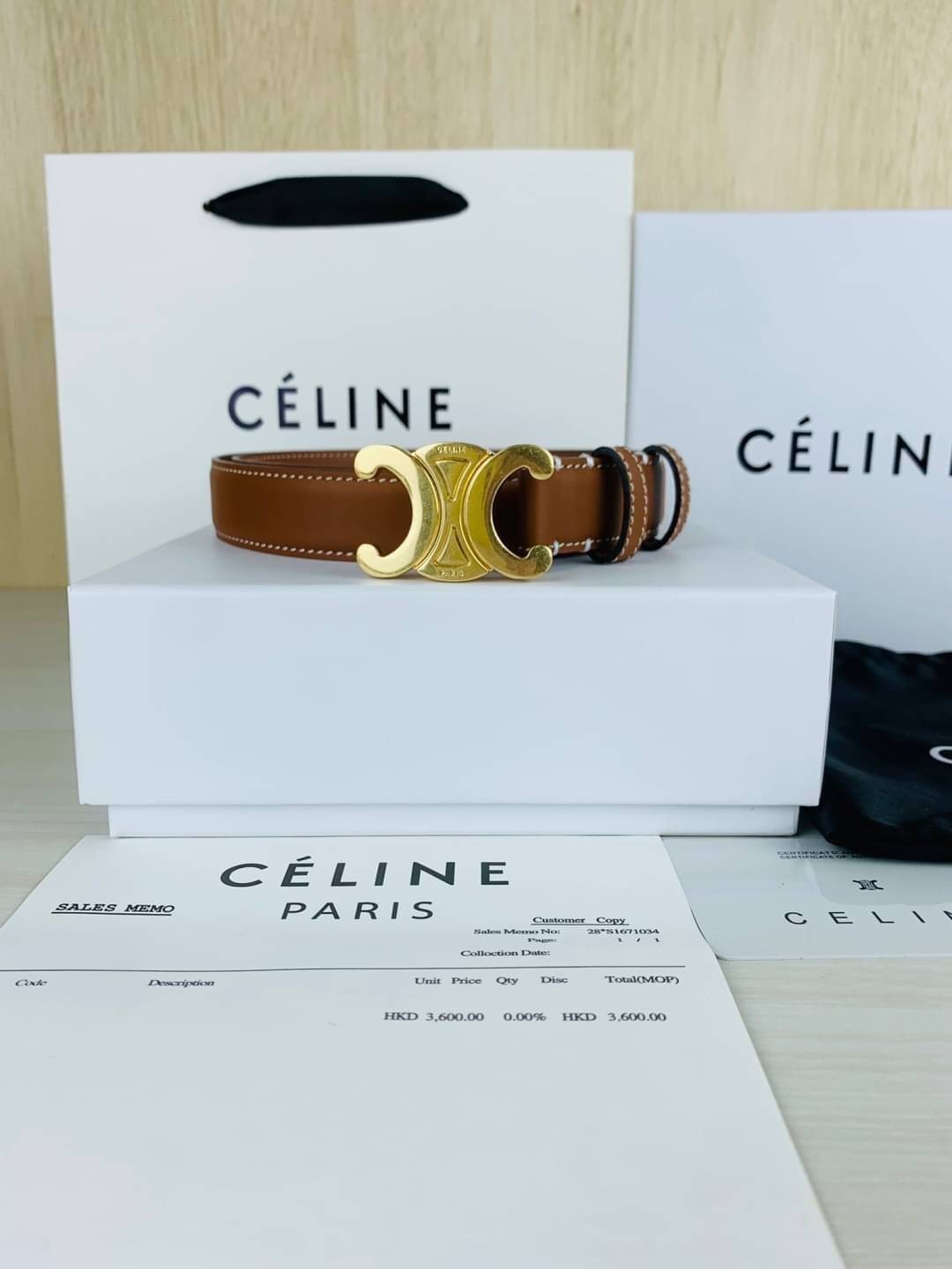 หนังแท้ Ori CELINE BELT LOGO 25MM / Celine Vintage Logo Leather Belt ออริจินอลเกรด 1:1 หนังแท้ หัวเข็มขัดโลโก้แบรนด์แบบ 3D Vintage สีทอง ปั้มโลโก้คมชัดคล้ายของจริง สายปรับระดับได้ในดีไซน์เรียบหรูเข้ากับทุกลุ๊คใช้ได้ทั้งชายหญิง สินค้ามาพร้อม Original Packa