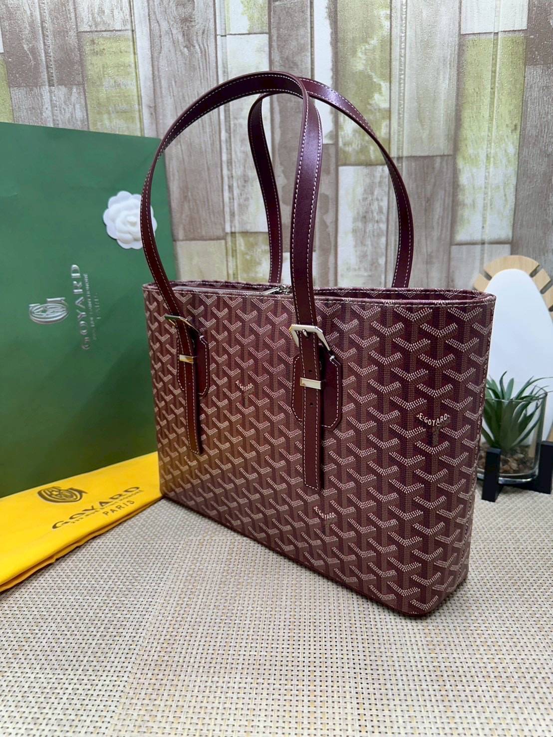 7 สี ORI หนังแท้ | GOYARD Goyardine Sac Marie Galante 35cm / Goyard Tote Bag กระเป๋าสะพายทรงโท้ท พร้อมหูจับใช้งานง่าย ภายในโล่งกว้าง หรูหราลงตัว