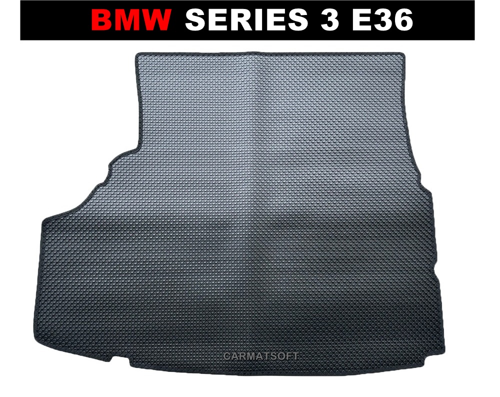 แผ่นปูท้ายรถ BMW SEREIS 3 E36 (1990-20) แผ่นปูท้าย พรมกระดุมเล็ก สีดำ