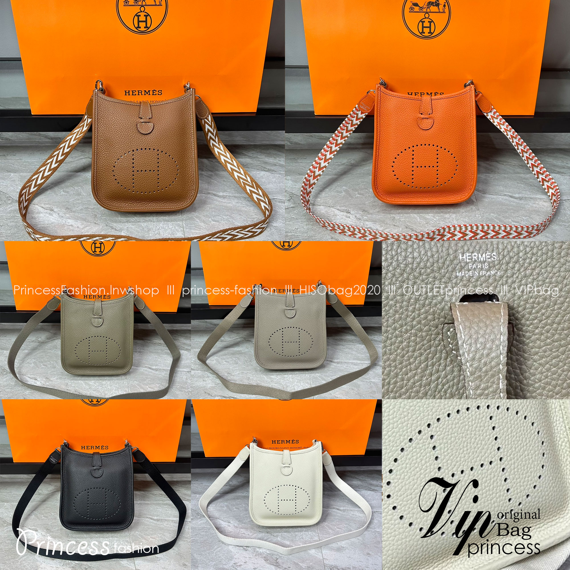 HERMES Evelyne TPM Bag The Perfect Mini Crossbody Bag 17cm กระเป๋าทรงโท้ทแบรนด์หรู เอกลักษณ์ของความสง่างาม เกรดออริ สลับแท้ 1:1 ใช้งานต่างประเทศได้