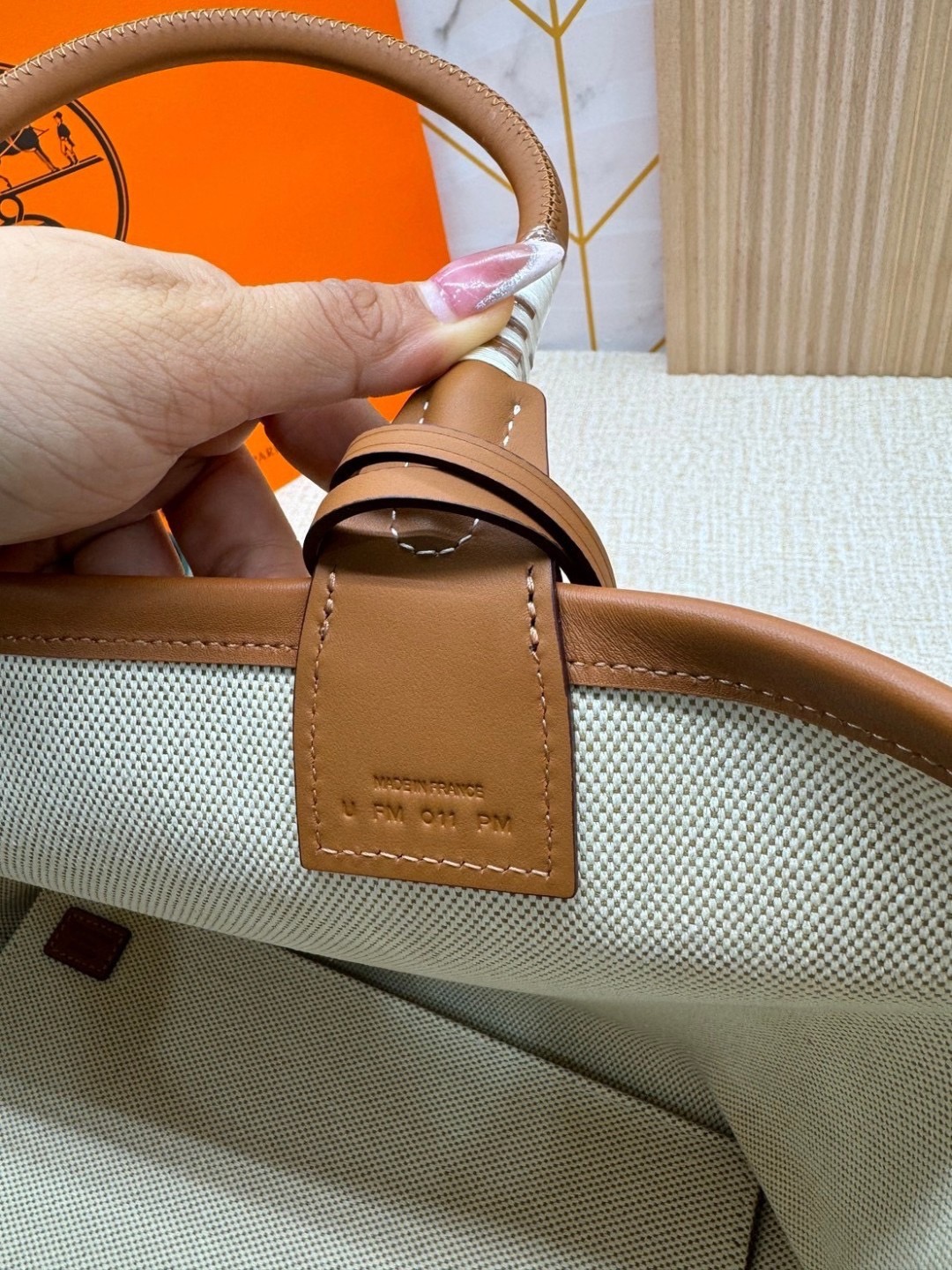 HERMES Steeple Tote Bag / H Steeple canvas tote bag 30cm กระเป๋าทรงโท้ทแคนวาสอย่างดี พิมพ์ลายคมชัด ลายใหม่สวยหรู เกรดออริ สลับแท้