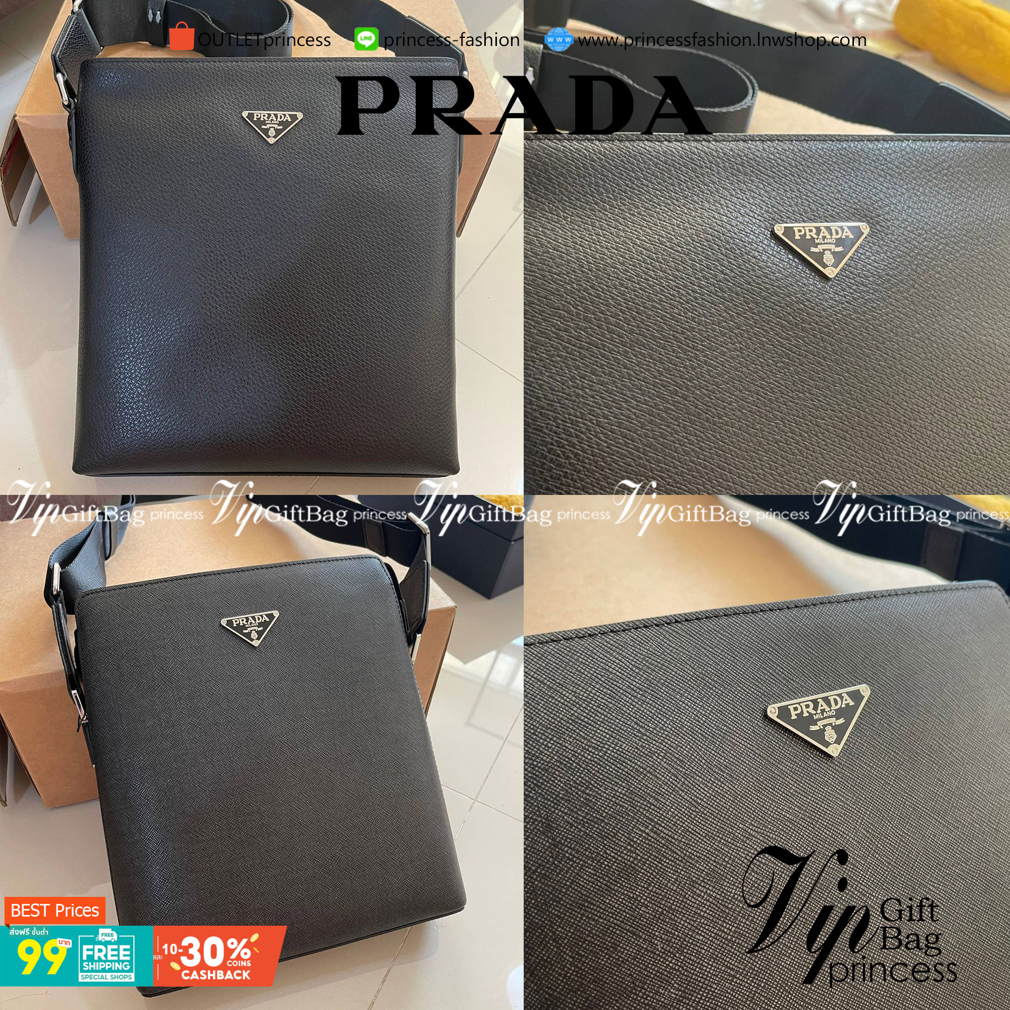 หนังแท้ PRADA SAFFIANO MAN BAG รุ่นตามหา Rare item!! กระเป๋าสะพายข้างคุณผู้ชาย งานสวยมาก เป็นหนังแท้ทั้งใบ ใส่ ipad ได้ จุของได้เยอะพอสมควรเลยค่ะ งานเรียบแต่หรูสุดๆ คุณภาพเกินราคาจริงๆ ค่าา