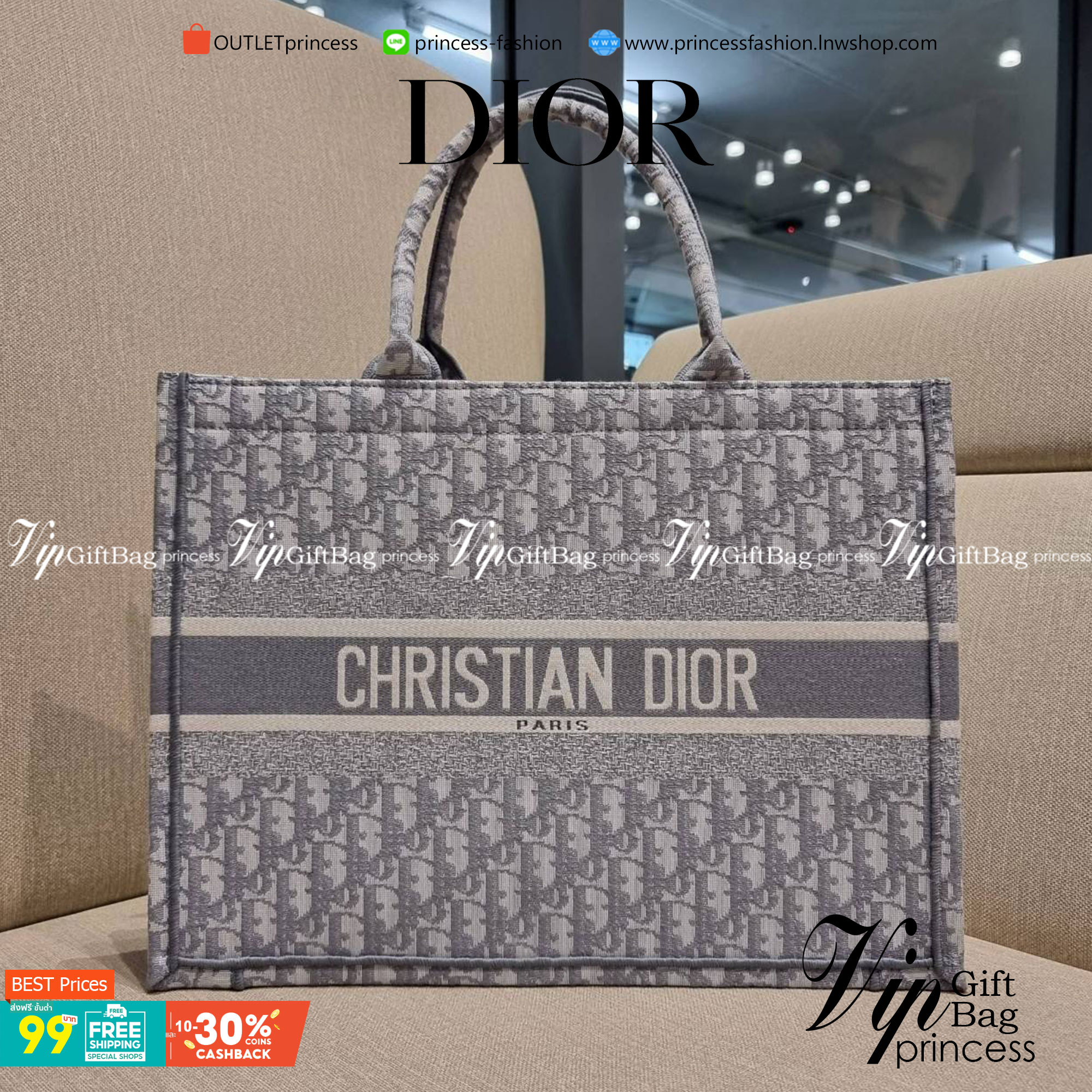 VIP 】HOT ARRIVAL!! DIOR CD SHOPPING BAG WITH GWP กระเป๋าทรงช้อปปิ้งใบใหญ่ จุใจ!! พรีเมี่ยมกิ๊ฟรุ่นดับเบิ้ลฮอต ดีไซน์คลาสสิควินเทจ สวยหรู วัสดุผ้าแคนวาสลายกราฟฟิค ภายในโล่งกว้างมากๆ ใส่ของจุสุดๆ โน้ตบุ้ค ไอแพด กระเป๋าสตางค์ มือถือ หรือเสื้อผ้ายังได้ สะพายค