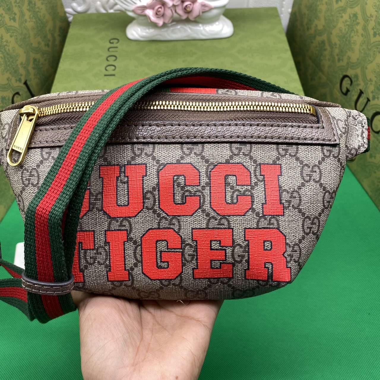 หนังแท้ Gucci Tiger GG belt bag พร้อมส่งที่ไทย