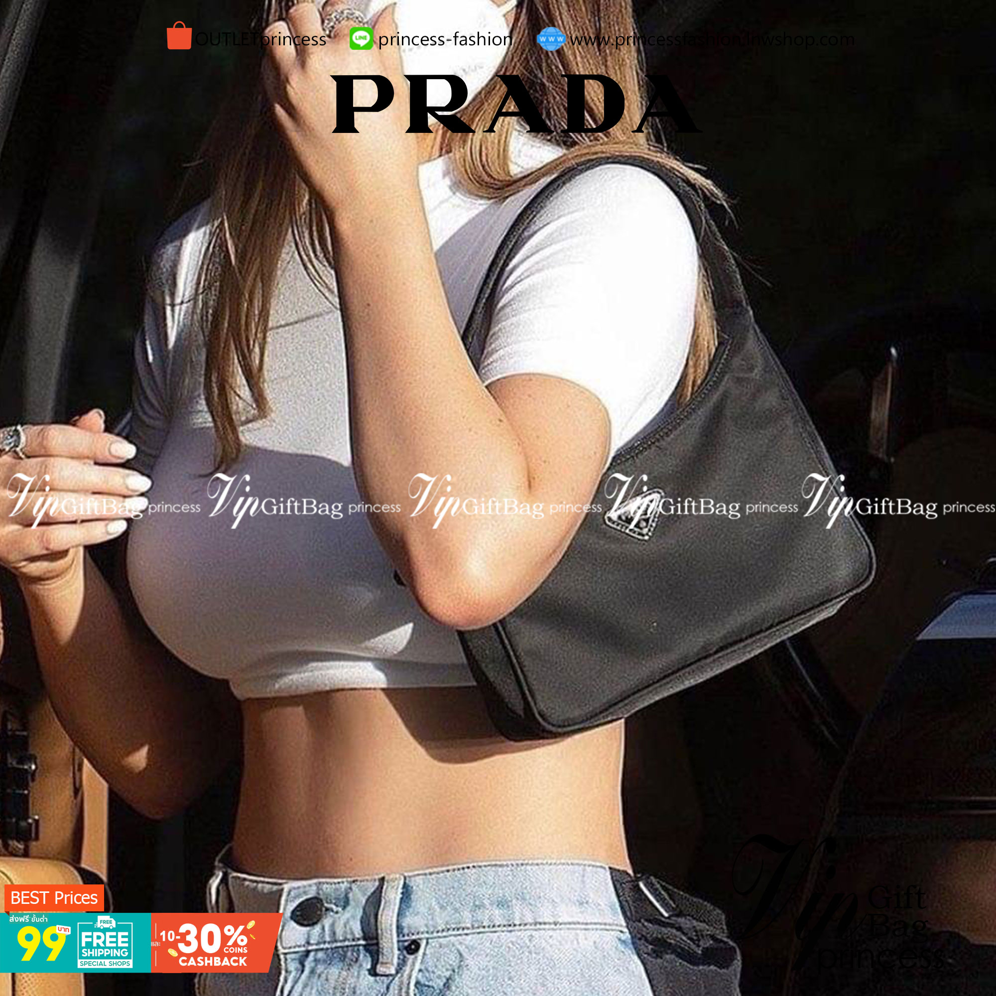 PRADA Nylon Mini Bag รุ่นใหม่แนะนำ!! พร้อมส่งครบ4สี รุ่นขายดีในตำนานค่ะ PRADA NYLON HANDBAGS ขนาดกะทัดรัด **อะไหล่เงิน วัสดุทำจากผ้าNylon อย่างหนา อยู่ทรง กันน้ำได้ หายห่วงคะ ด้านหน้ามีโลโก้แบรนด์ เปิดปิดด้วยซิป มาพร้อมสายผ้า ไม่สามา