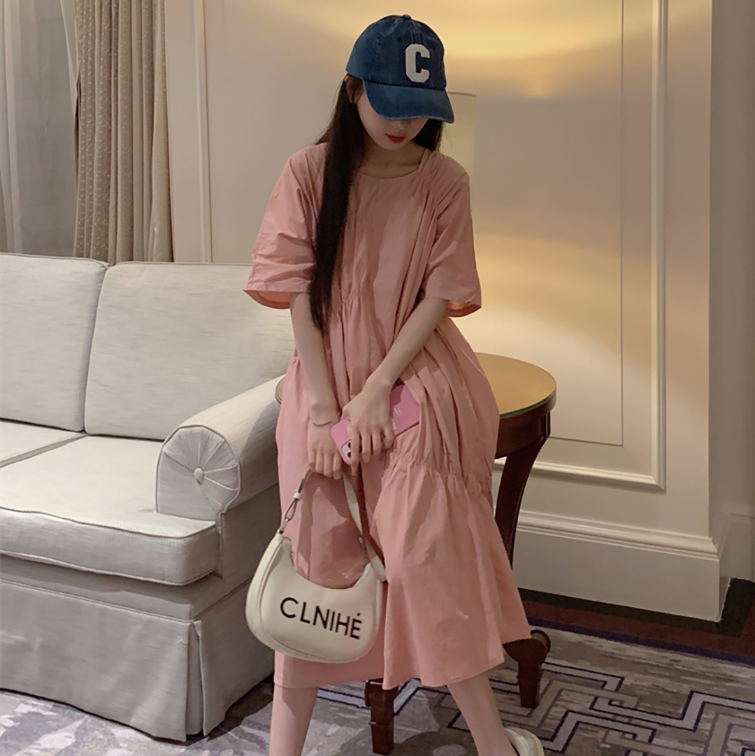 พร้อมส่ง 🧤🎾 Iced pink milk dress เดรสตัวยาวสีชมพูตุ่น (IN37536)