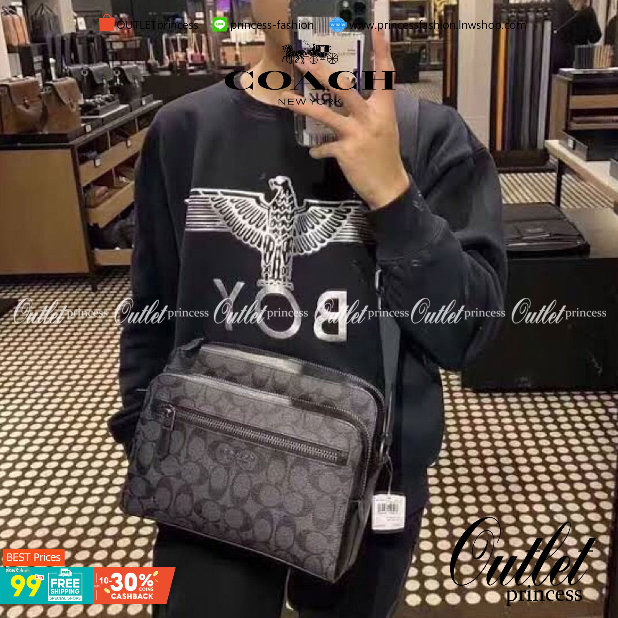 พร้อมสีออกใหม่ ห้ามพลาดค่าา!! COACH WEST CAMERA BAG IN SIGNATURE ((91485)) 🔺กลับมาตามคำเรียกร้องค่าา! กระเป๋าสะพายผู้ชาย((ผู้หญิงก็ใช่สวยทีเดียวค่ะ😘)) หนังแท้ ล่ยหนังCanvasสวยค่ะ มีช่องซิปหน้า//ช่องซิปกลางกว้าง//ช่องหลักแบบซิปคู่ ใส่สัมภาร