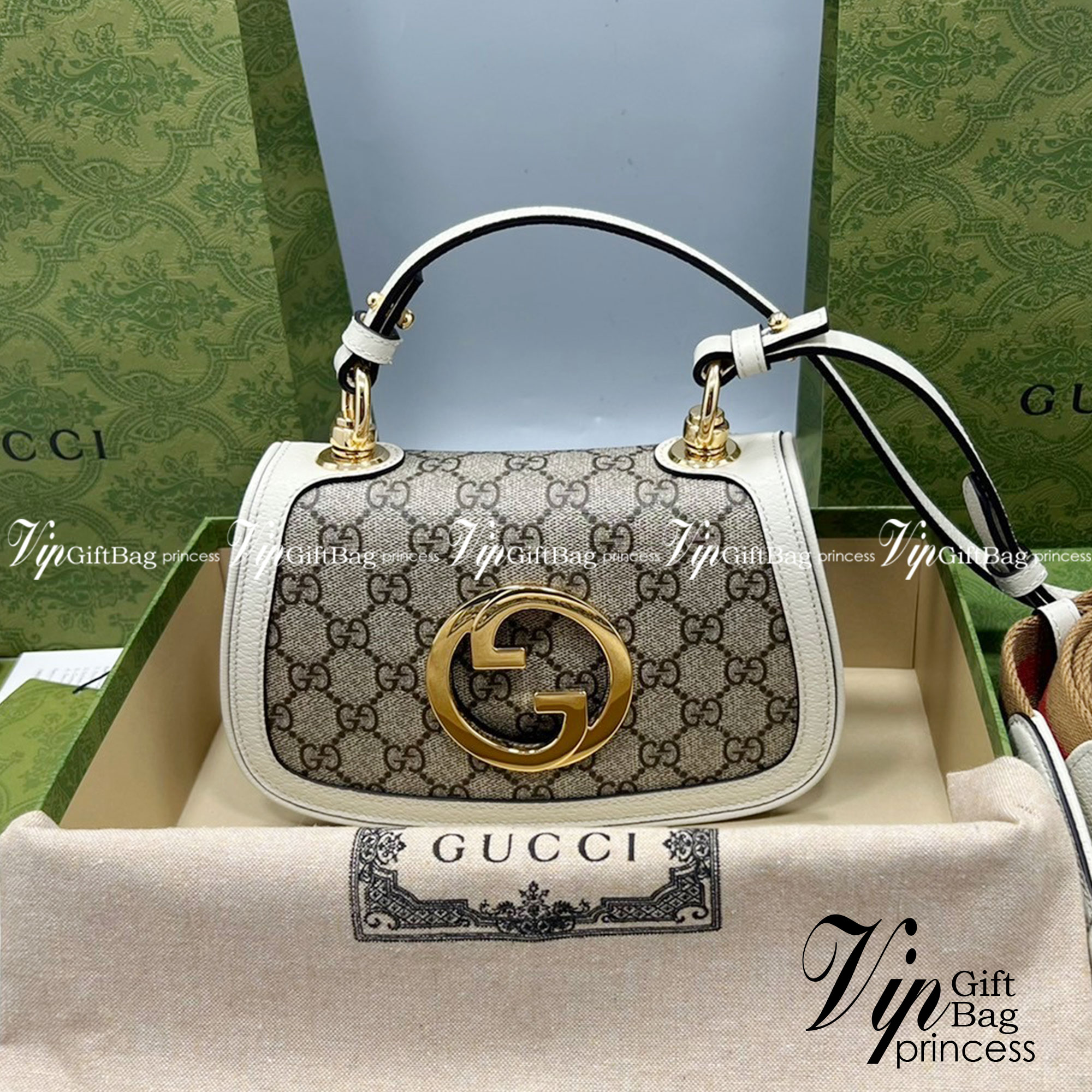 GUCCI Blondie mini shoulder bag เกรดเทพออริจินล หนังแท้และแคนวาสอย่างดี ภาพถ่ายจากงานขายจริง ใช้งานต่างประเทศได้ ผ่านทุก ตม