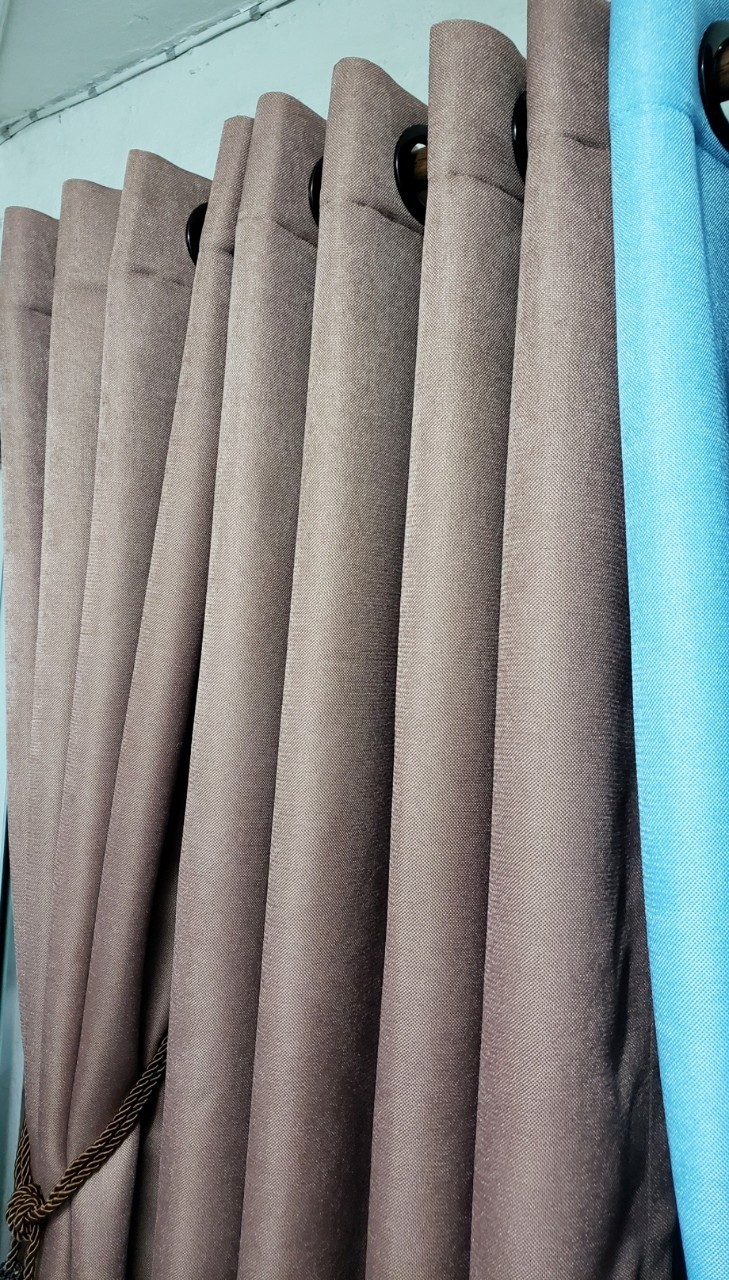 ผ้าม่าน ก.130*ส.180ซม./ผืน กันแสงUV95% ผ้าม่าน รุ่นOxford สีน้ำตาลโกโก้