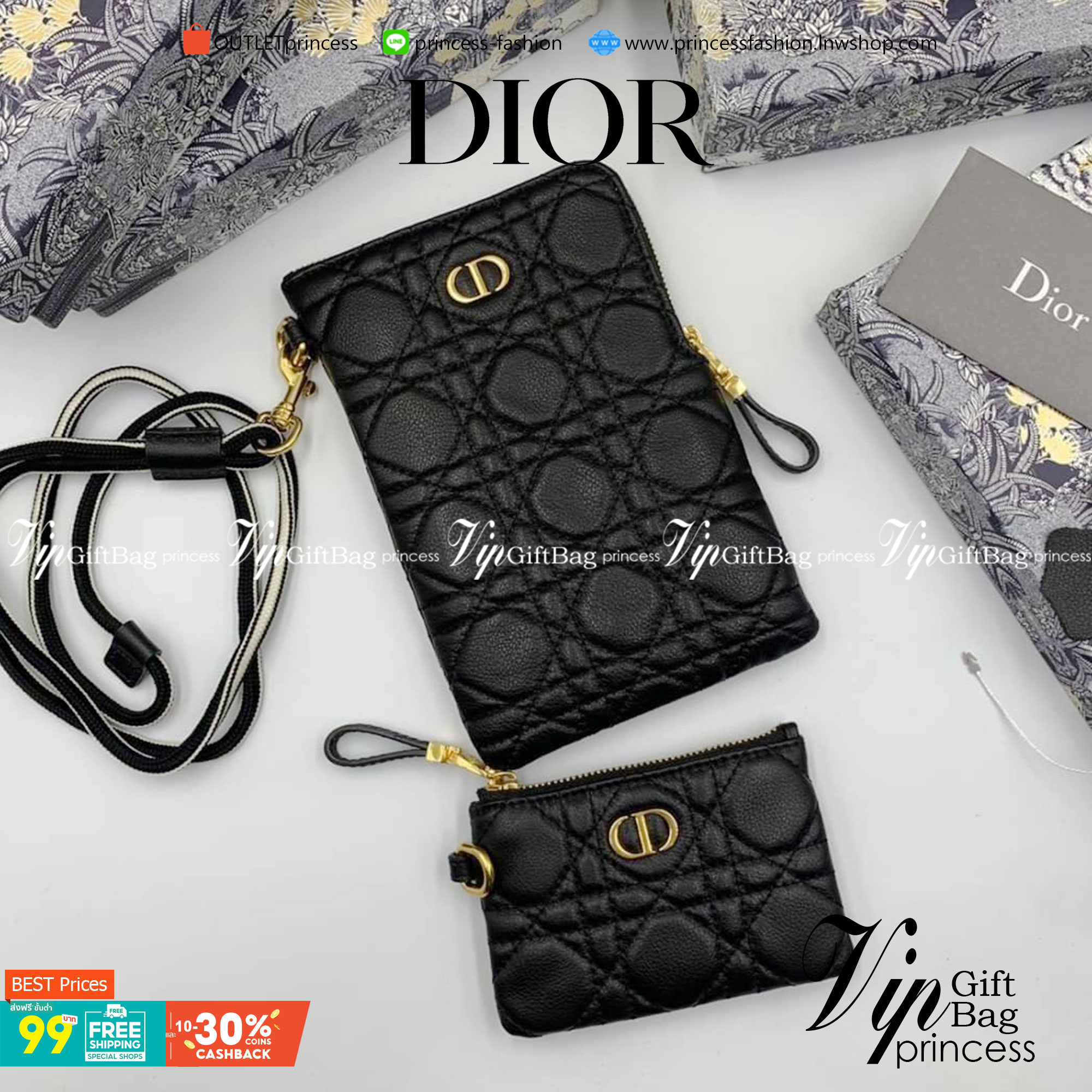 VIP 】CHRISTIAN DIOR PHONE BAG 2 in 1 DOUBLE BAG กระเป๋าเซ็ท 2 ใบ มีสายสะพายข้าง ถอดออกใช้งานได้ ถือว่าคุ้มมากๆเลยค่ะ สามารถใช้งานแยกกันได้ ใส่สายสะพายหรือ ถือได้ วัสดุหนังแท้ สวยงามนุ่มฟู น่ารักมากๆ เลยน้าาา