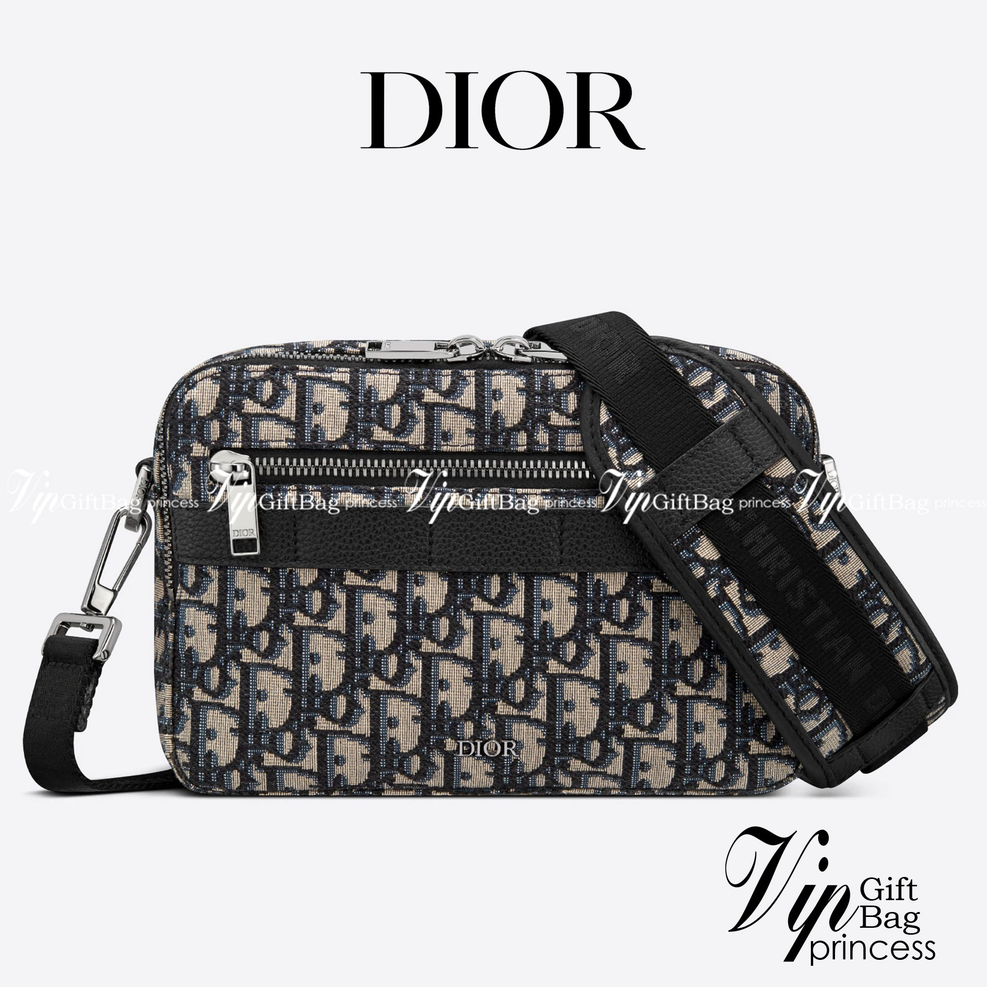 หนังแท้ DIOR SAFARI MESSENGER BAG / Dior crossbody Beige and Black Dior Oblique Jacquard พร้อมส่งที่ไทย งานหนังแท้และผ้าแจ็คการ์ดเกรดออริจินอล ภาพสินค้าถ่ายจากงานขายจริง ใช้งานต่างประเทศได้