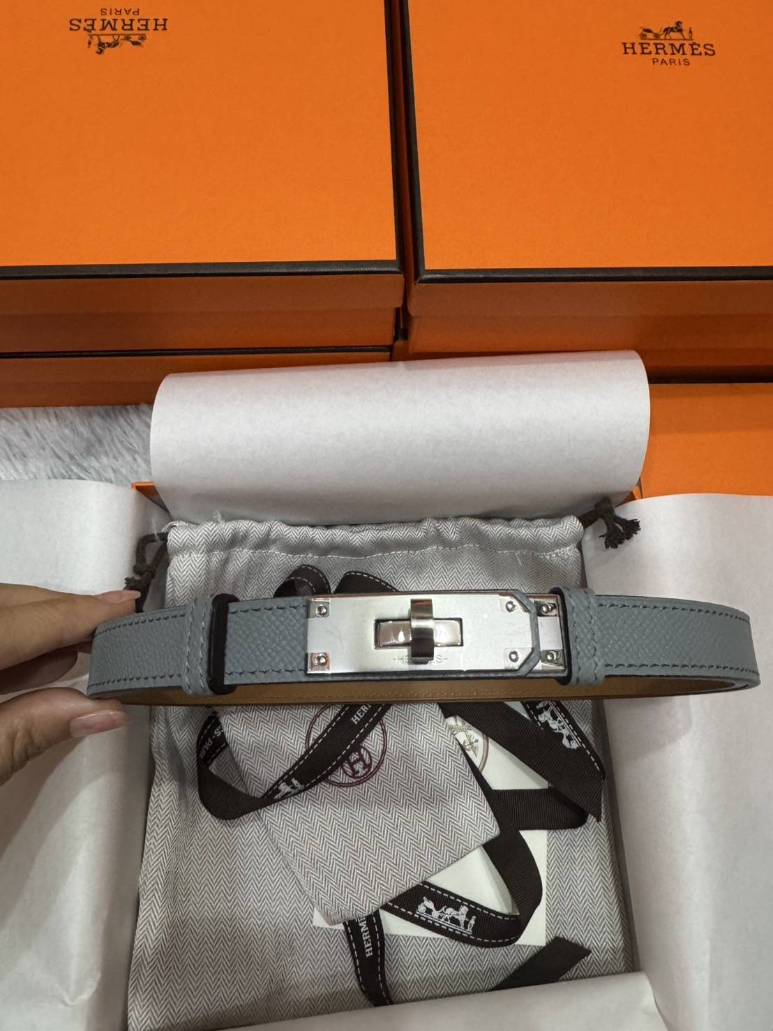 TOP ORI | Hermes Kelly 18 belt leather เข็มขัดแอเมสเกรดเทียบแท้ หนังแท้ full box set