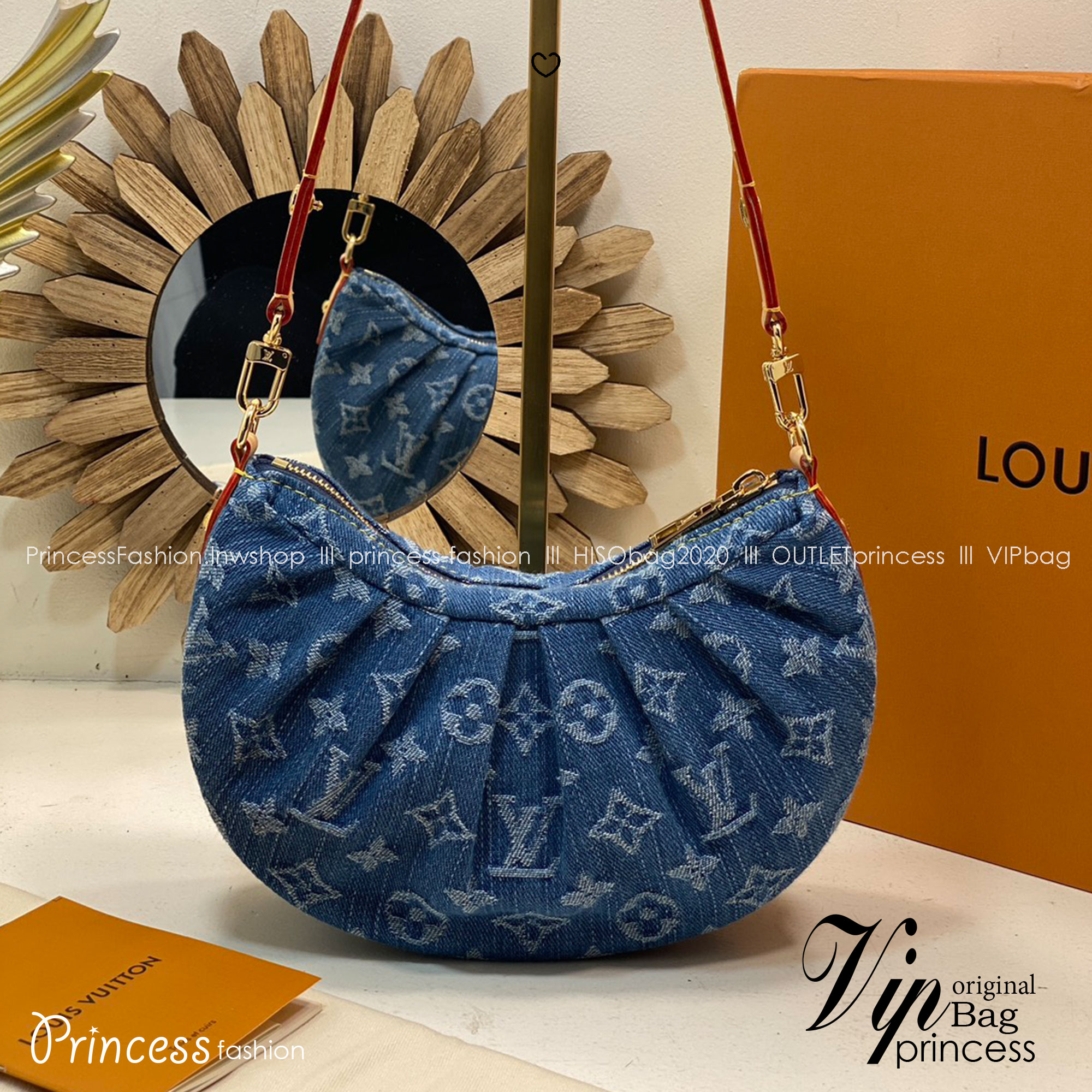TOP ORI หนังแท้ | LV Pochette Valley bag / LV Hobo Bag กระเป๋าสะพายทรงโฮโบ ปรับลุคใหม่ด้วย Monogram Denim นำเสนอดีไซน์คลาสสิกสไตล์ร่วมสมัย
