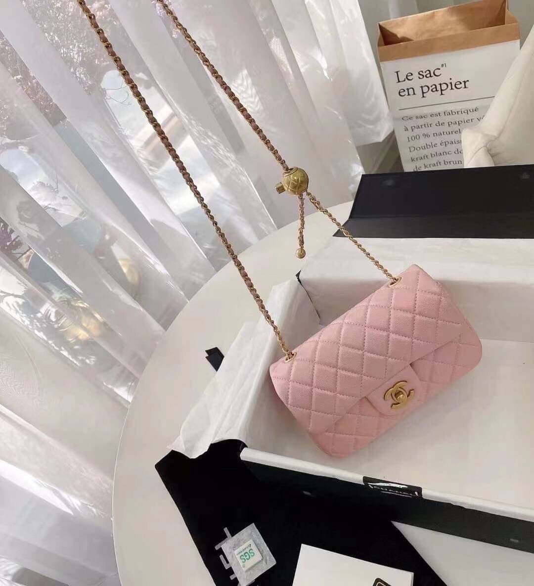 CHANEL MINI FLAP BAG CAVIAR Leather GOLD tone hardware พร้อมส่ง 5 สี