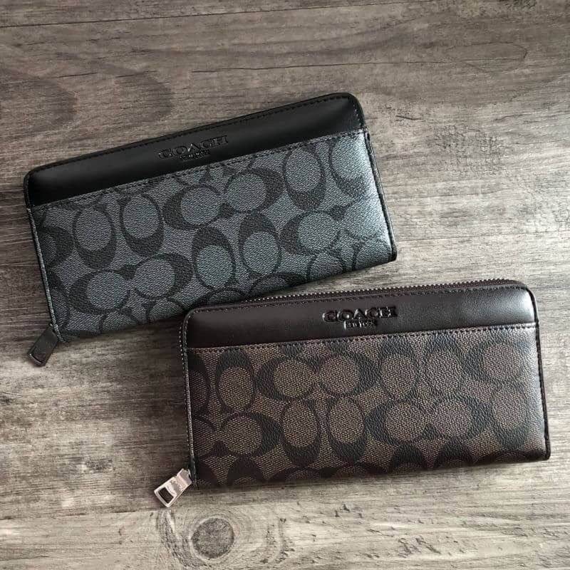 Coach long wallet Best seller! กระเป๋าสตางค์ใบยาว วัสดุหนัง ลาย signatureเปิดปิดด้วยซิปแบรนด์ ภายใน มีช่องใส่บัตร ธนบัตร และช่องซิปใส่เหรียญค่ะ
