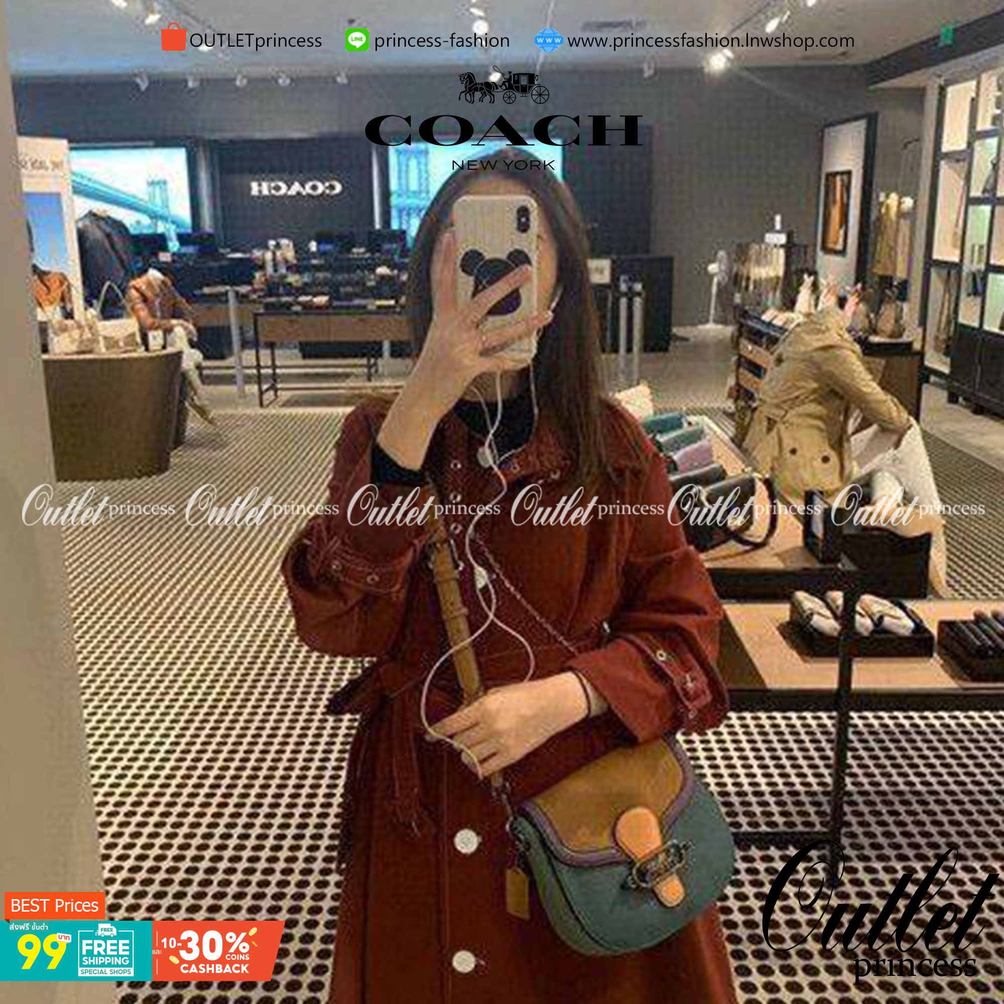 COACH JADE SADDLE BAG 91084 จุดเด่นคือ การออกแบบให้กระเป๋าเป็นรูปทรงที่โค้งมนตามสไตล์โฮโบ (Hobo Style) ผสมผสานกับความสวยงามของโลโก้ด้านหน้าอันเป็นเอกลักษณ์ สายสะพายข้างที่สามารถปรับระดับได้ สวยสะดุดตา ดูแลง่าย นอกจากนี้ คุณยังสามารถนำไป Mix & Match กับการ