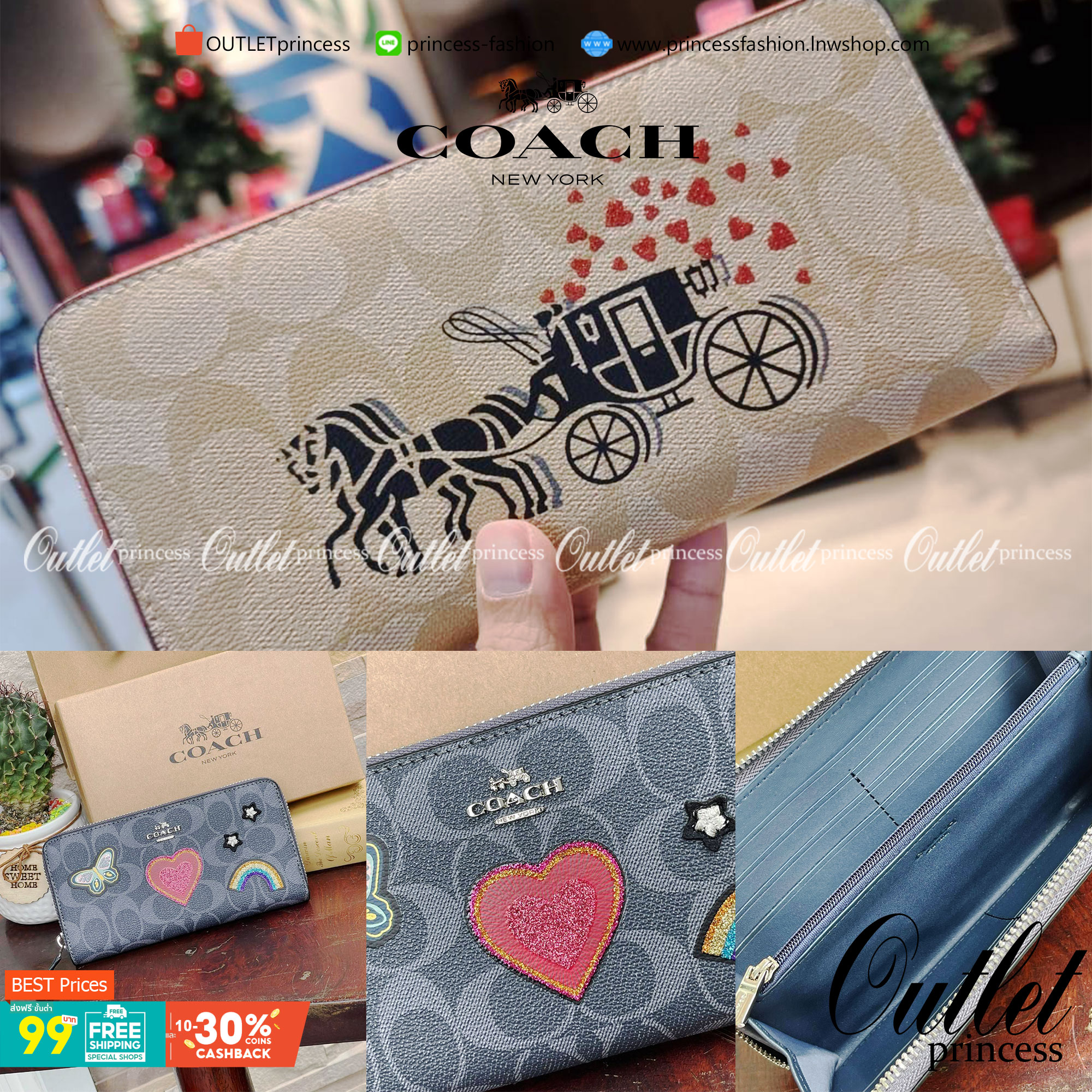 COACH ACCORDION ZIP WALLET IN SIGNATURE CANVAS กระเป๋าสตางค์ใบยาวนี้ที่เหมาะกับการใช้งานทุกรูปแบบ นอกจากเพิ่มความมั่นใจแล้ว ยังทำให้ชีวิตของเราง่ายขึ้นอีกด้วย โดยการเปิดปิดแบบซิปรอบ สามารถใส่ธนบัตร เหรียญ บัตรต่างๆได้หลายใบเลยทีเดียว ขนาดของกระเป๋าสามารถถ