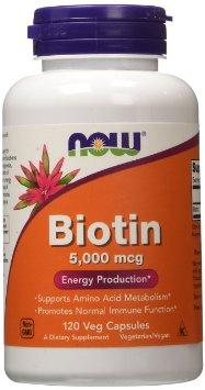 (Pre-order) Now Foods Biotin 5,000 mcg 120 Vcaps