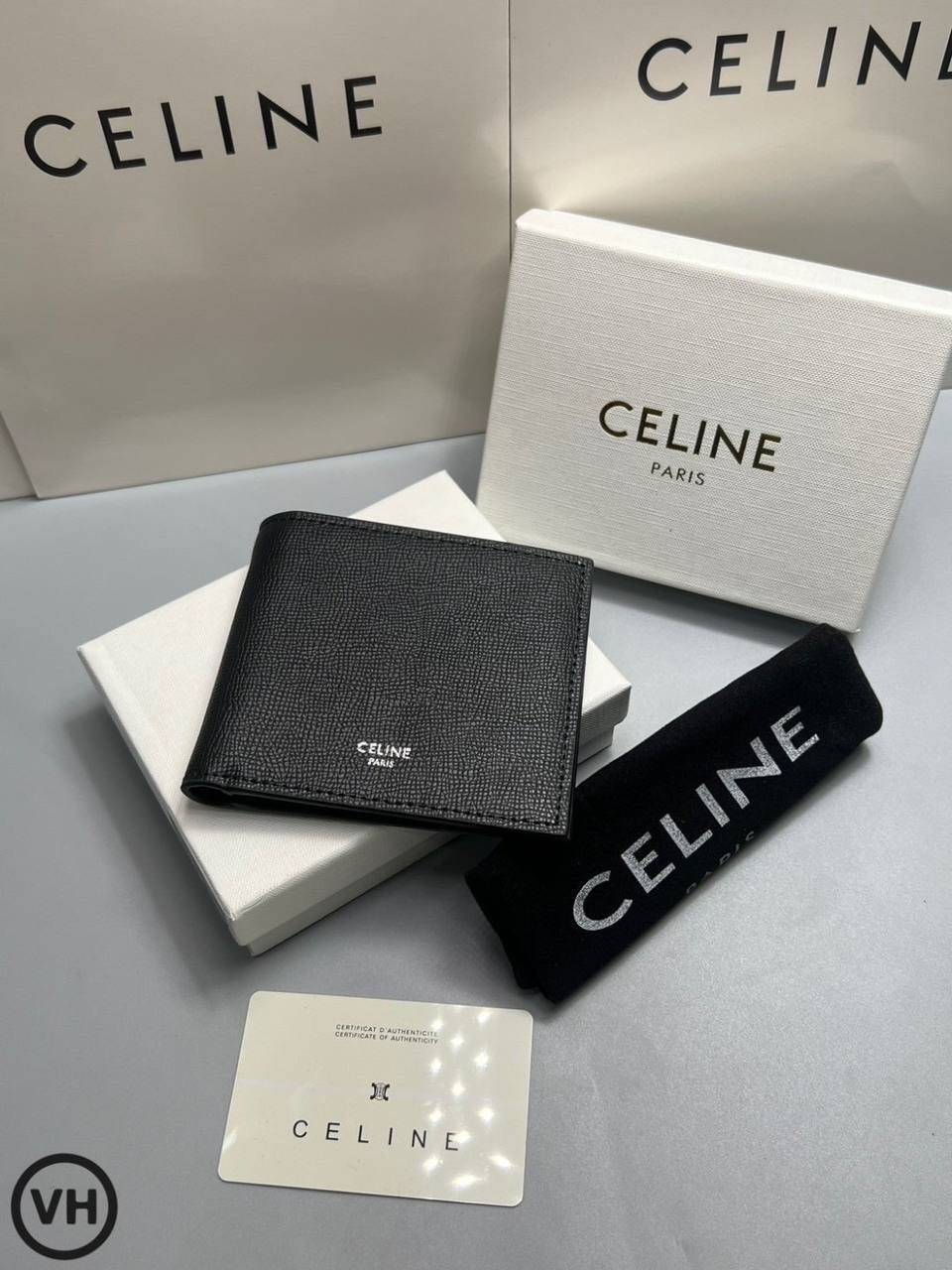 ORI หนังแท้ | CELINE Bi-fold Wallet / CELINE Wallet กระเป๋าสตางค์ใบสั้น กระเป๋าสตางค์ซีลีนผู้ชาย