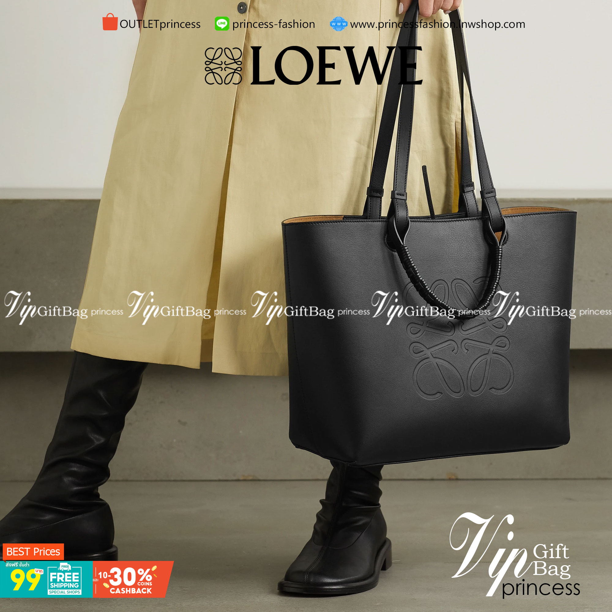 พร้อมส่งความสวย! Super Rare! ห้ามพลาด!✴️ LOEWE HANDLE & SHOULDER BAG VIP GIFT WITH PURCHASE (GWP) กระเป๋าหนังแท้พรีเมี่ยมกิ๊ฟ Limited จาก LOEWE PERFUME DUTYFREE รุ่น Rare items สุดๆวัสดุหนังแท้ Lambskin แบบนิ่มเทคเจอร์สวยดีไซน์สุดหรูคงเอกลักษณ์แบรน