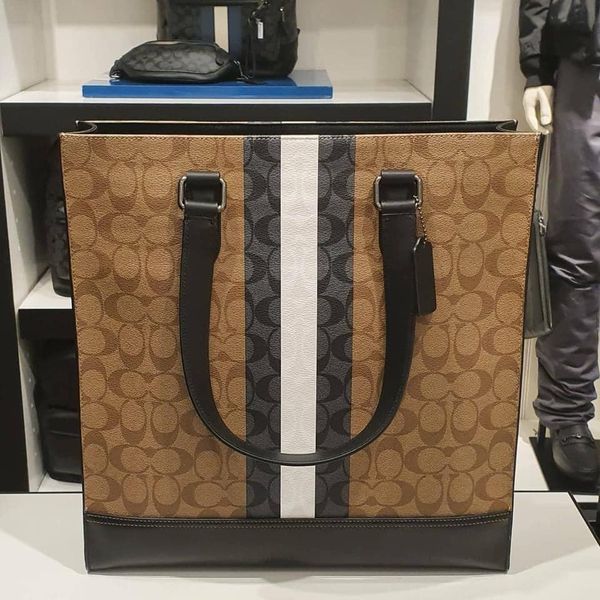 COACH GRAHAM STRUCTURED TOTE IN SIGNATURE CANVAS WITH VARSITY STRIPE C3232