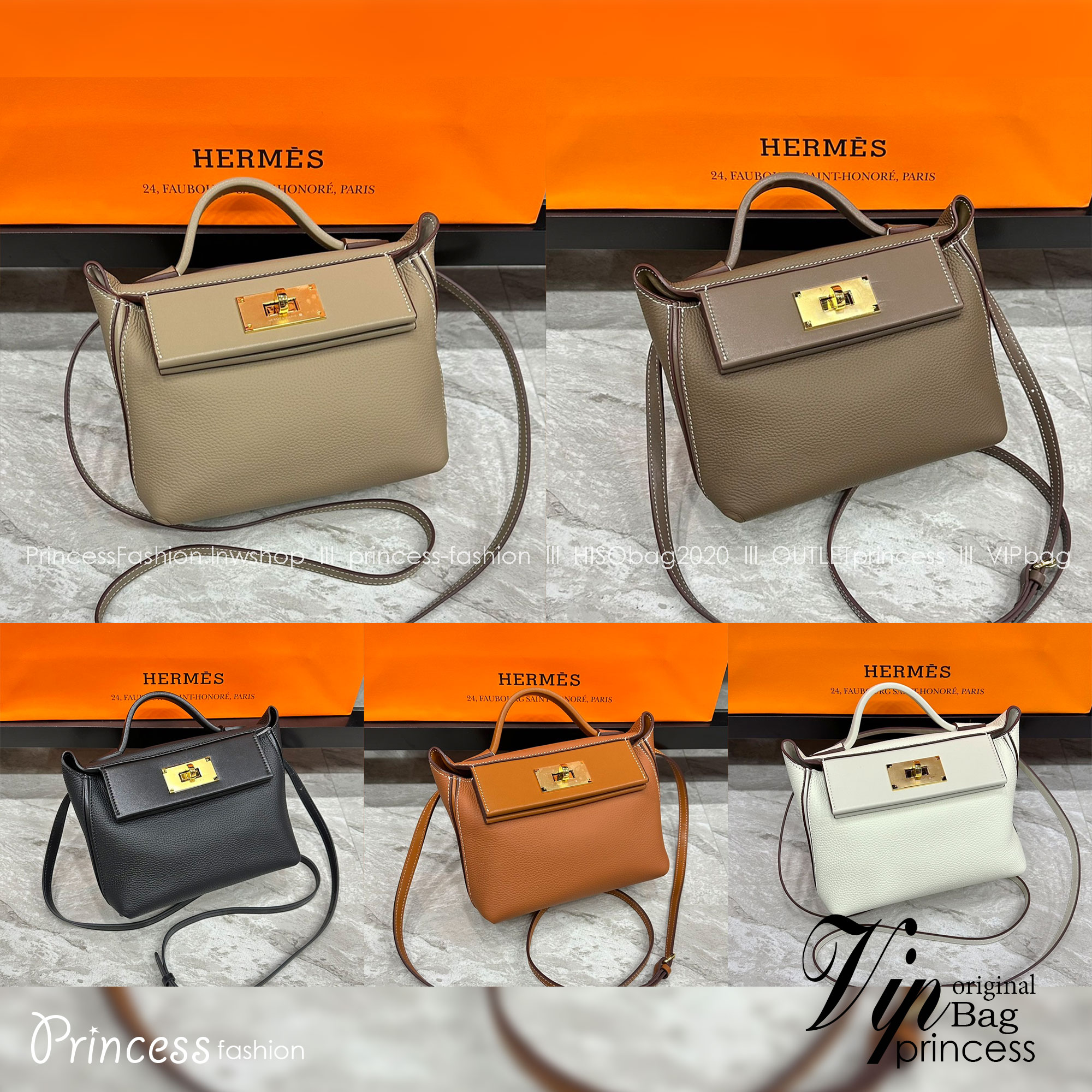HERMES Hermes 24/24 Mini bag 20cm กระเป๋าถือ/สะพายแบรนด์หรู เอกลักษณ์ของความสง่างาม เกรดออริ สลับแท้ 1:1 ใช้งานต่างประเทศได้