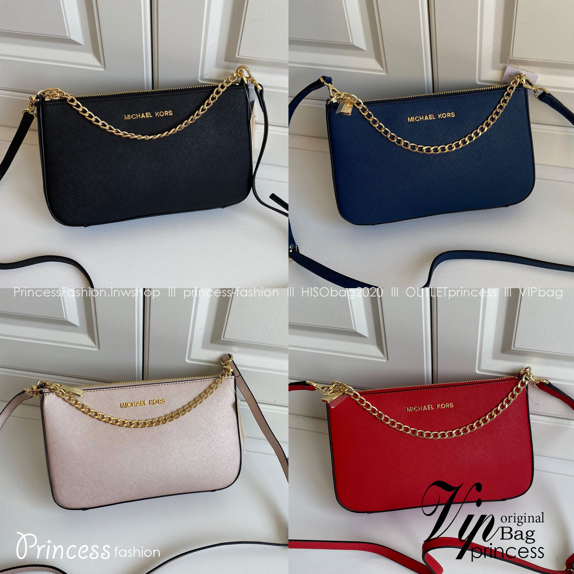 MICHEAL KORS SAFFIANO CROSSBODY BAG / MK Chain Pouchette Bag พร้อมส่ง 4 สี กระเป๋าสะพายข้าง ทรงสวย วัสดุหนัง SAFFIANO คุณภาพดี สวยอยู่ทรงแข็ง