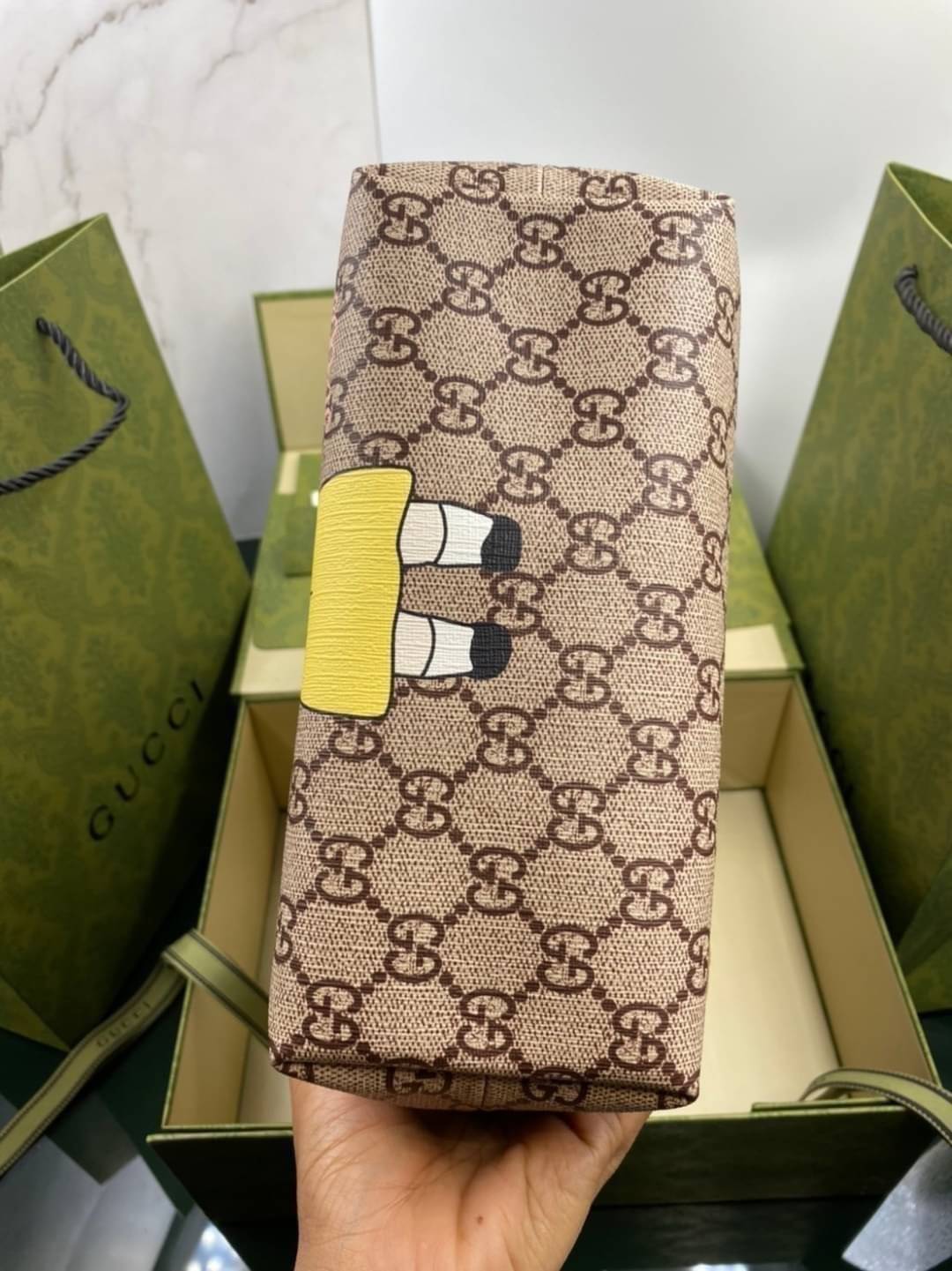 VIP 】Animal-Friendly Gucci Kid Tote Bag งานหนังแท้ทรงตั้งสวย ขนาดกะทัดรัด จุของได้เยอะ ใช้ได้ทั้งเด็กและผู้ใหญ่ น่ารักมากค่ะ **รุ่นขายดีตลอดกาล**