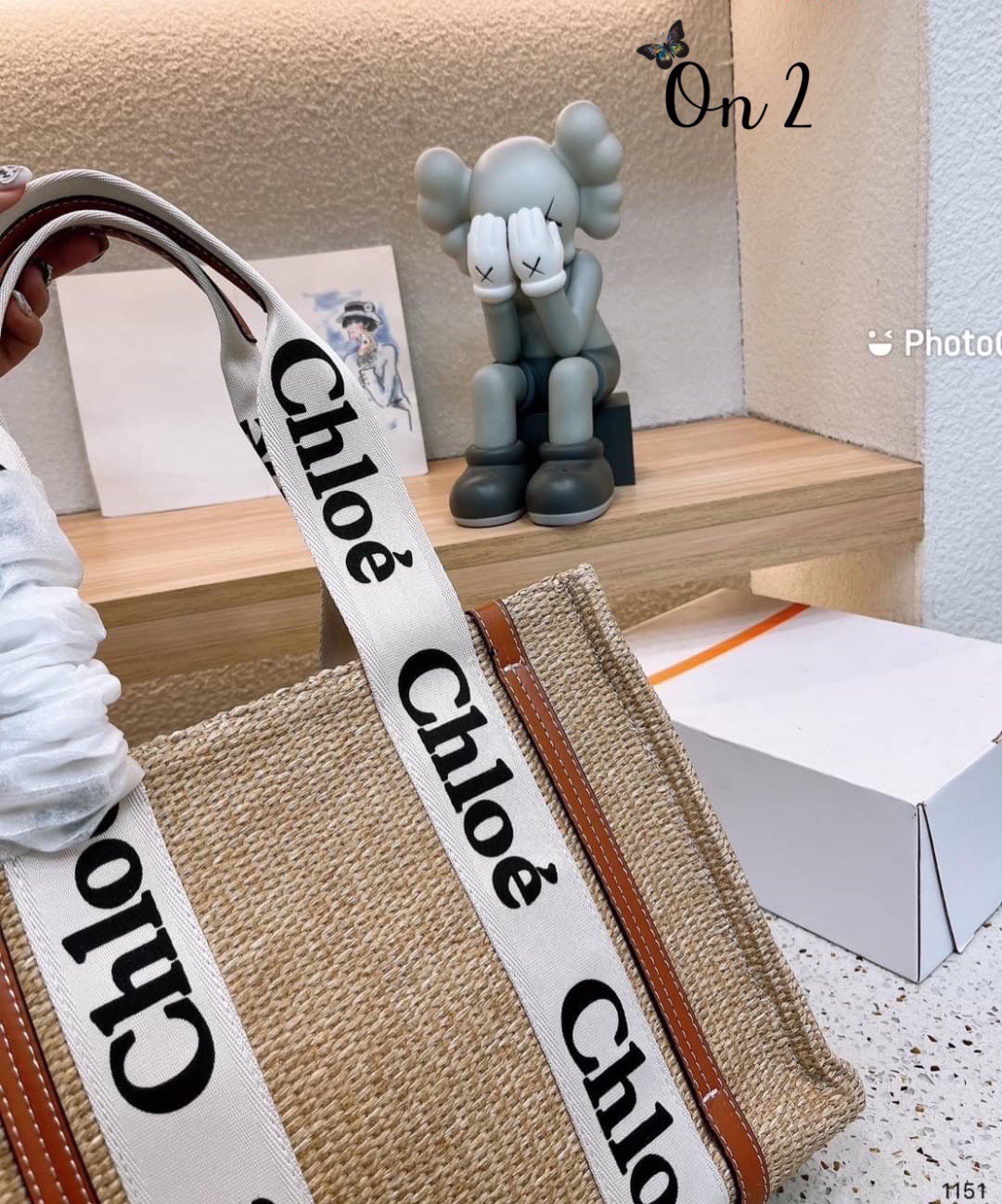 CHLOE Woody tote bag 14" / Chloe Women's Straw Woven Canvas Print Shopping Bag ปังไม่ไหว รุ่นมาใหม่งานสานแน่นเต็มใบ สายสะพายแคนวาสพิมพ์ชื่อแบรนด์แบบตะโกน สวยลงตัวรุ่นนึ้ไม่ควรพลาดน้า
