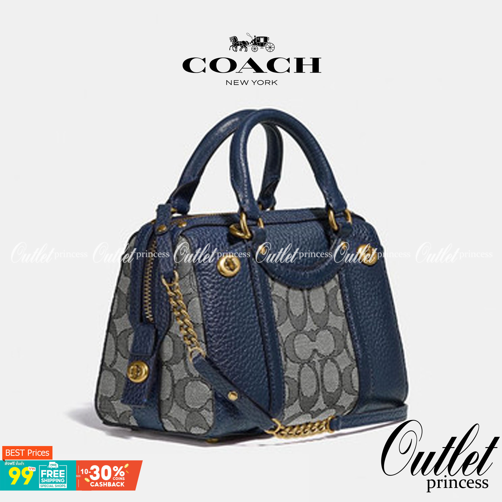 COACH LARK BAG 19 IN SIGNATURE JACQUARD พร้อมส่งที่ไทย สวยก่อนใครแน่นอนค่ะ กระเป๋าสะพายข้าง//ครอสบอดี้ร์ วัสดุหนังแท้+Jacqurd ได้ลงตัวสวยงามมากๆค่ะ มีช่องใส่ของจุกจิกทั้งด้านหน้าและหลัง ;เปิดปิดกระเป๋าแบบซิปคู่ ภายในสามารถใส่กระเป๋าเงินใบกลางได้;มือถือได้