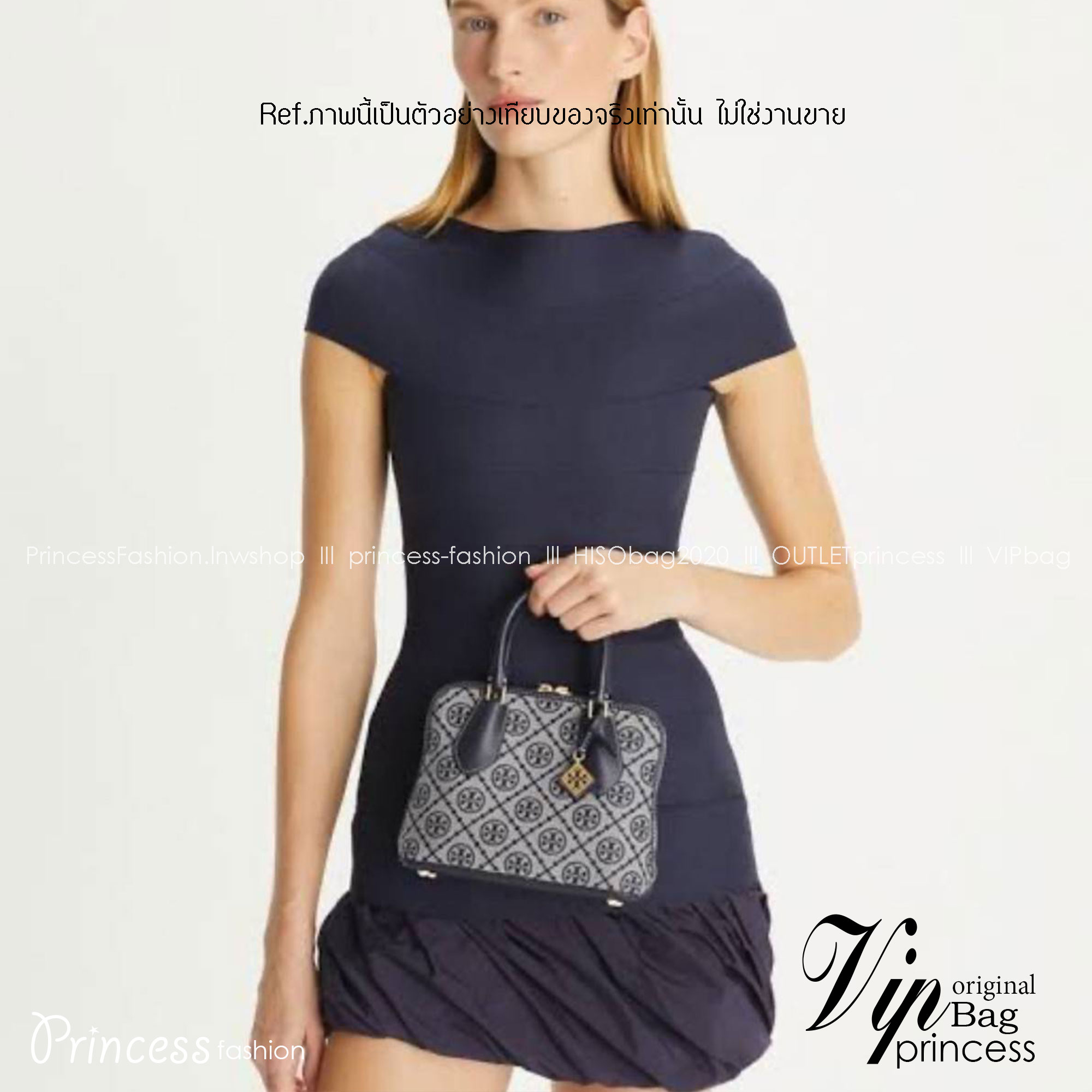 Tory Burch Mini T Monogram Jacquard Swing Satchel Bag กระเป๋าสะพาย คอลเลคชั่นใหม่ล่าสุดดีไซน์สุดคลาสสิก รูปทรงโดม