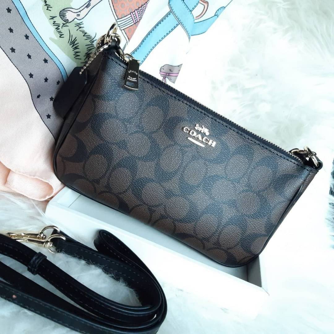 ของแท้ COACH F58321 TOP HANDLE POUCH อีกรุ่นฆ่าไม่ตาย!! 😎 ขายดีขายหมด ขายรวยขายปังๆ!! กระเป๋าพอชจากโค้ช ทรงใช้งานง่าย สะดวก กะทัดรัด