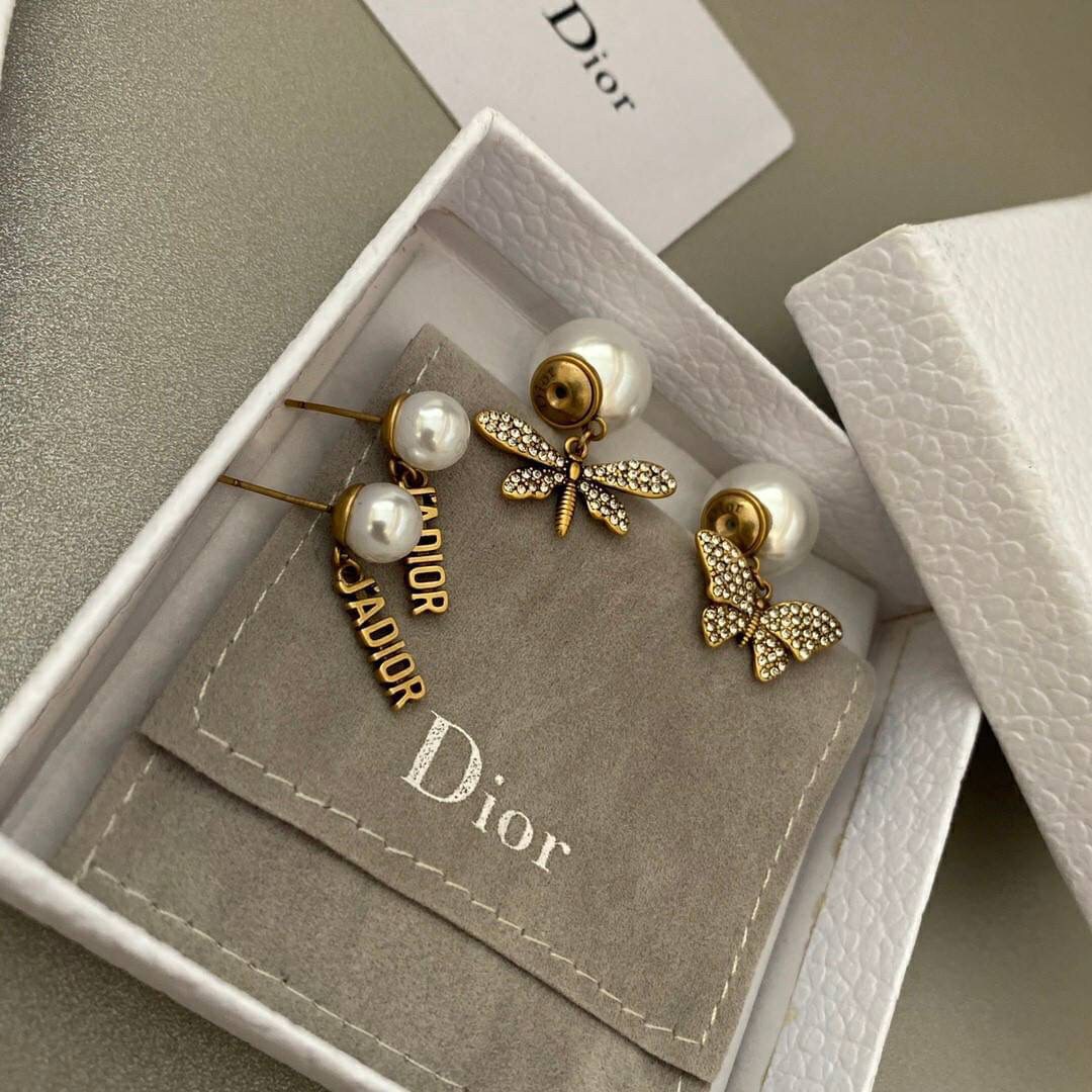 พรีเมี่ยมกิ๊ฟแท้ 💯% 】Christian Dior Earrings VIP GIFT WITH PURCHASE ORIGINAL PACKAGE (GWP)