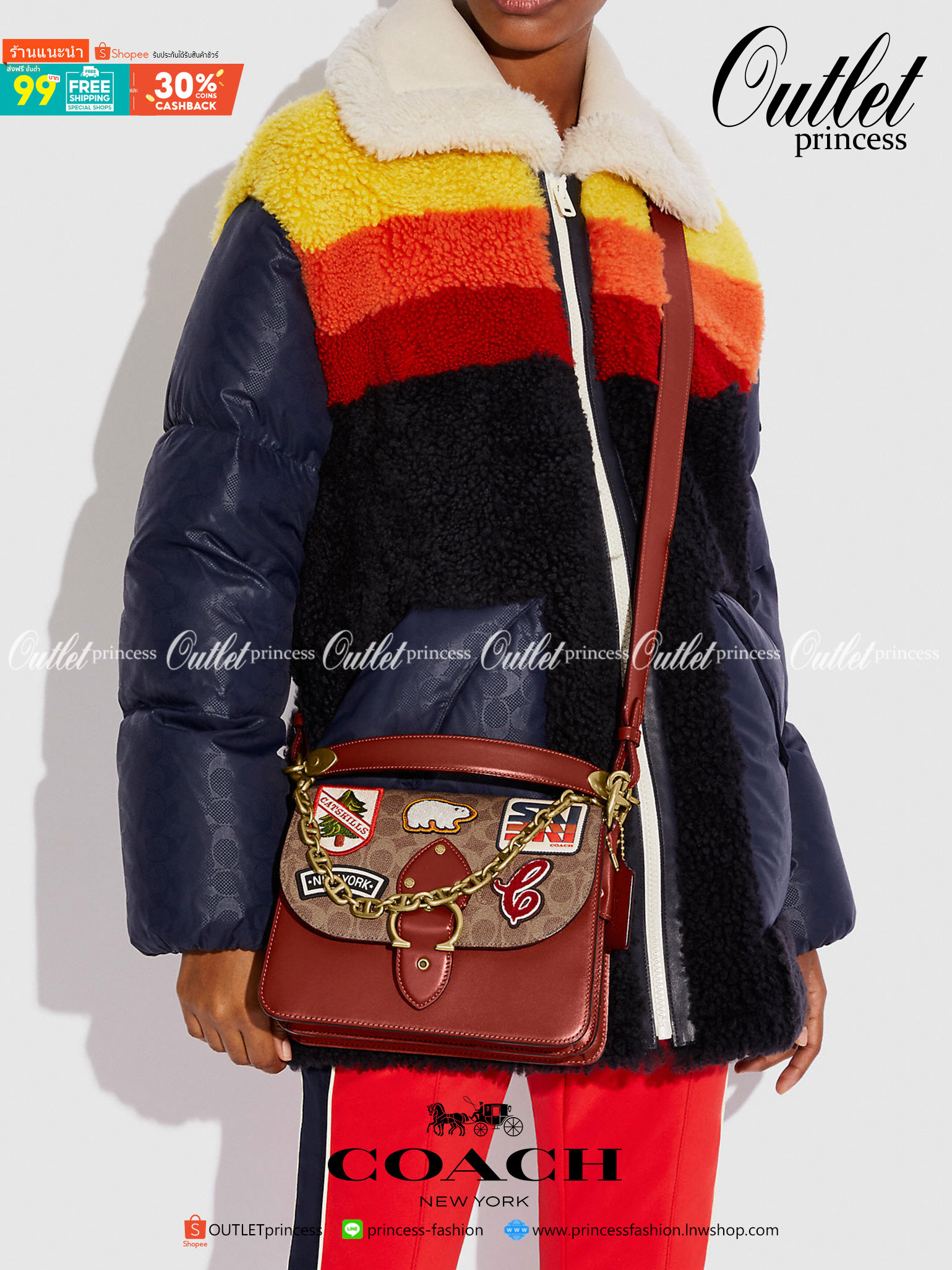 OUTLET 】COACH BEAT SHOULDER BAG IN SIGNATURE CANVAS WITH PATCHES (C6837) ไหวมั้ยเนี้ย!! สวยฟาดอีกแล้วนะยูวว 🤩🌺คอลเลคชั่นใหม่สุดปัง อลังเวอร์!//กระเป๋าถือ สะพายไหล่ลาย SIGNATURE ตกแต่งความเก๋ด้วยแผ่นแปะลวดลายที่มีเฉพาะจาก COACH คอลเลคชั่นนี