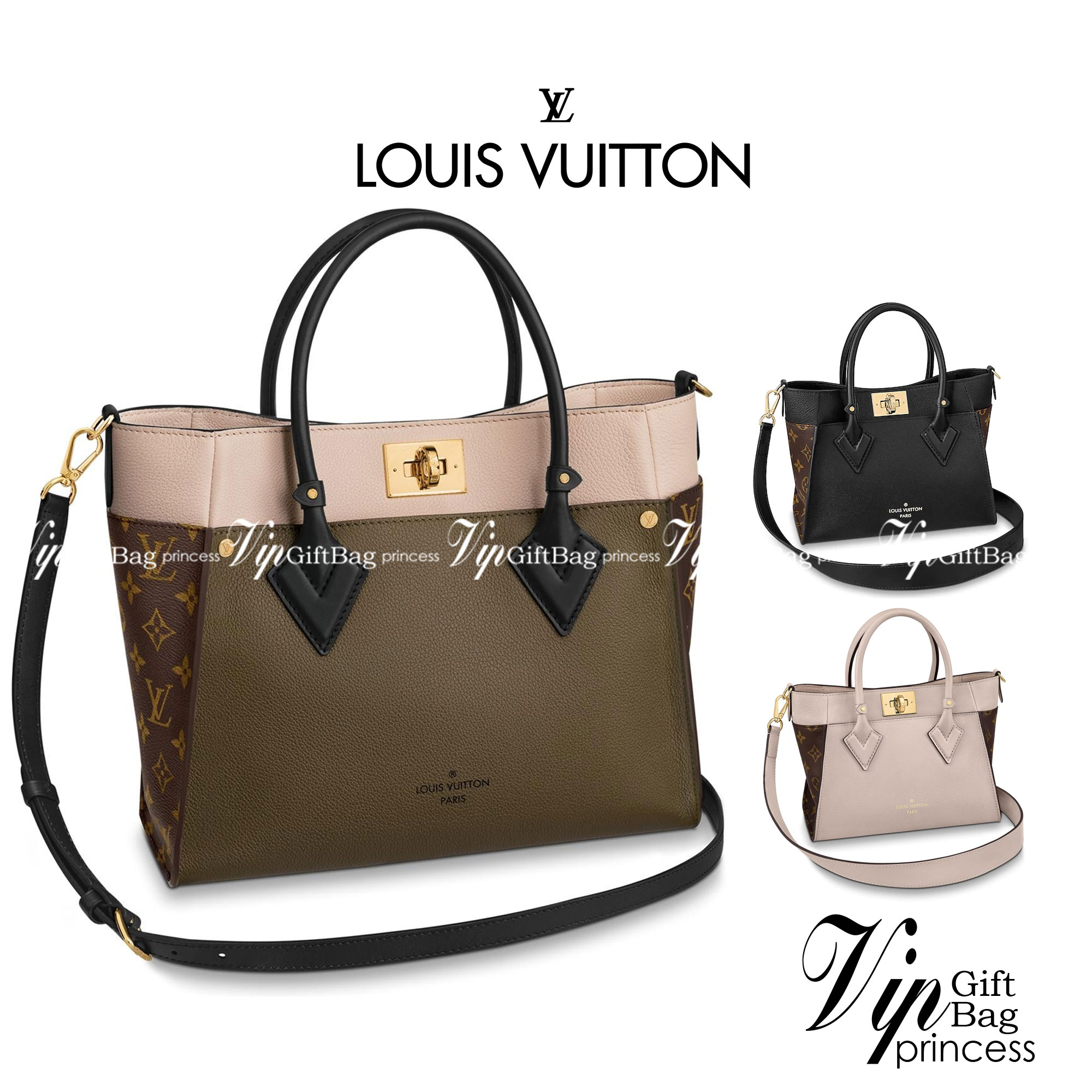 หนังแท้ LV On My Side PM กระเป๋าโท้ทขนาดกะทัดรัดที่ผลิตจากหนังลูกวัวเนื้อนุ่ม เกรดออริจินอล ภาพสินค้าถ่ายจากงานขายจริง ใช้งานต่างประเทศได้