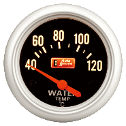 เกจ์วัดความร้อนหม้อน้ำ Water temp ขอบเงินพื้นดำ 65 mm