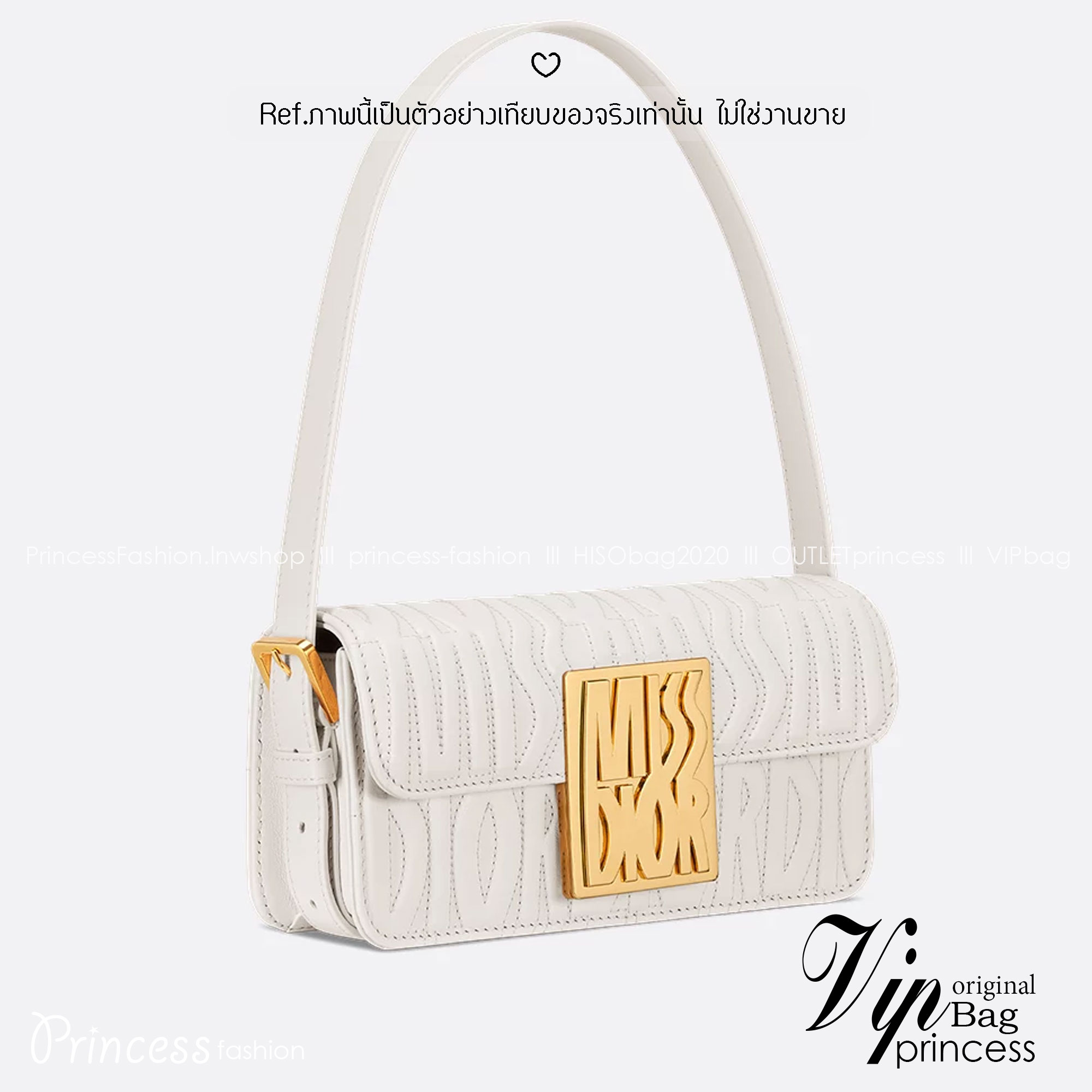 8.5" DIOR Miss Dior Flap Bag / Dior Clutch Bag / Pale Quilted Miss Dior Allover Leather กระเป๋าสะพายไหล่รุ่นใหม่ล่าสุด สง่างามทันสมัย เกรดออริ 1:1