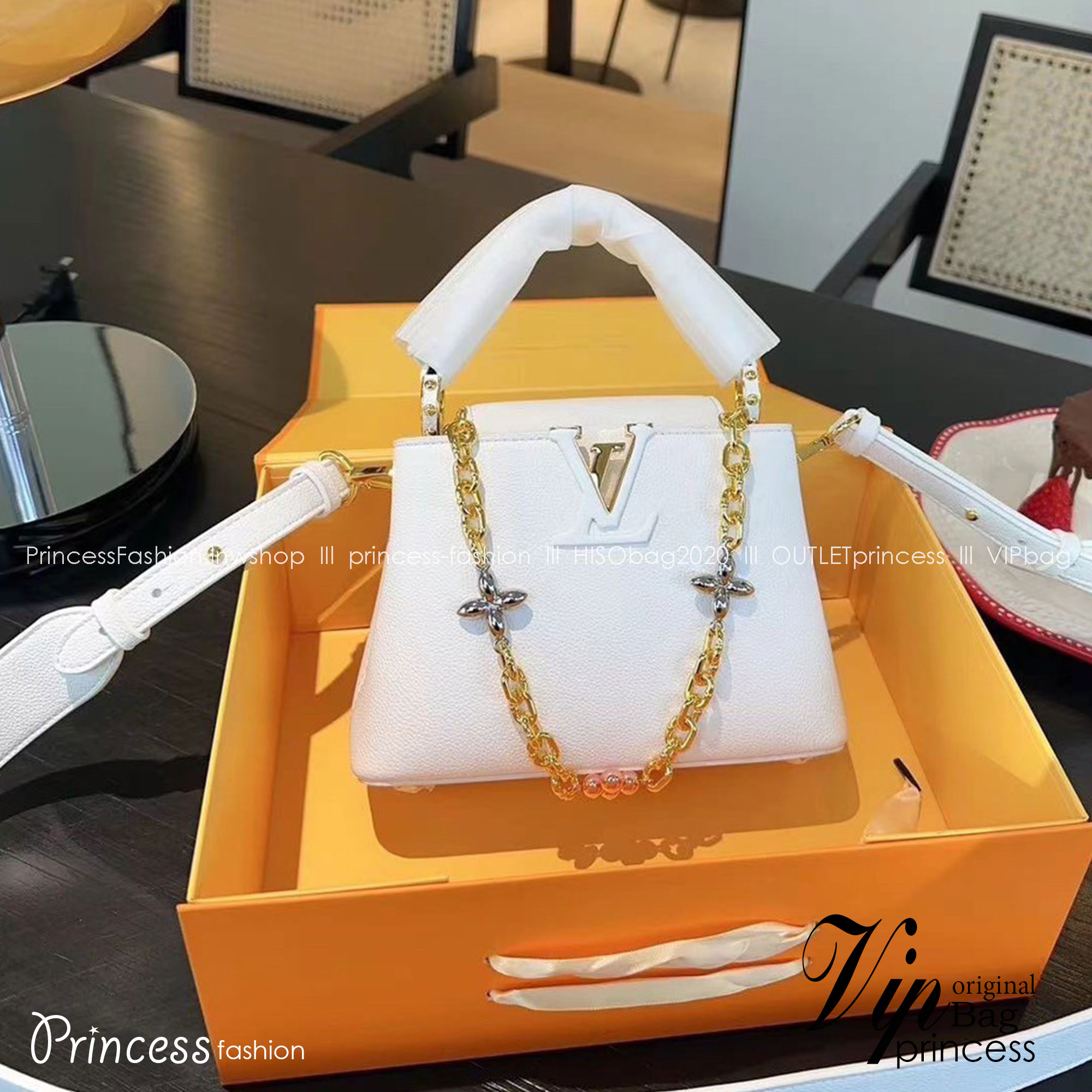 LV Capucines BB top handle / LV BAG พร้อมส่ง 6 สี ที่สุดของความสวยในราคาเบาๆ กระเป๋าถือสุดหรู ดีไซน์ทรงคลาสสิค พร้อมสายโซ่อะไหล่ทองหรูหรา