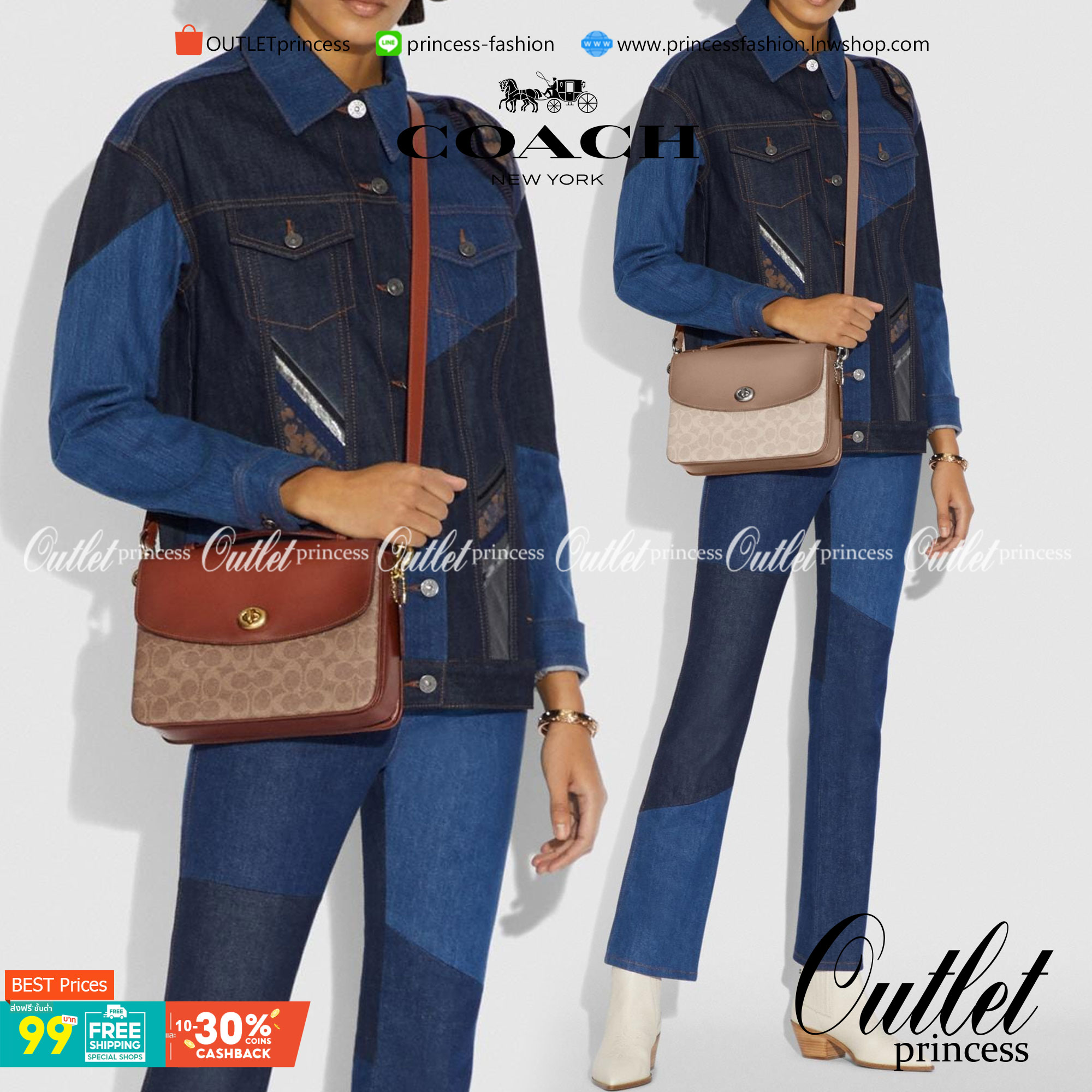 COACH 89089 CASSIE CROSSBODY 19 IN SIGNATURE CANVAS คัมแบ็คแล้วจ้า!! เรียบหรู ดูดี ต้องไอเท็มนี้เลย!! กระเป๋าสะพายข้าง สุดพิเศษ!! มีสายมาให้ถึง 3 แบบ!! สลับใช้แมทช์ตามสไตล์ได้เลย วัสดุหนังแคนวาสสลับหนังแท้ บอกเลยว่าสวยทุกสีนะคอลนี้ เปิด-ปิดด้วยตัวบิดล็อค 