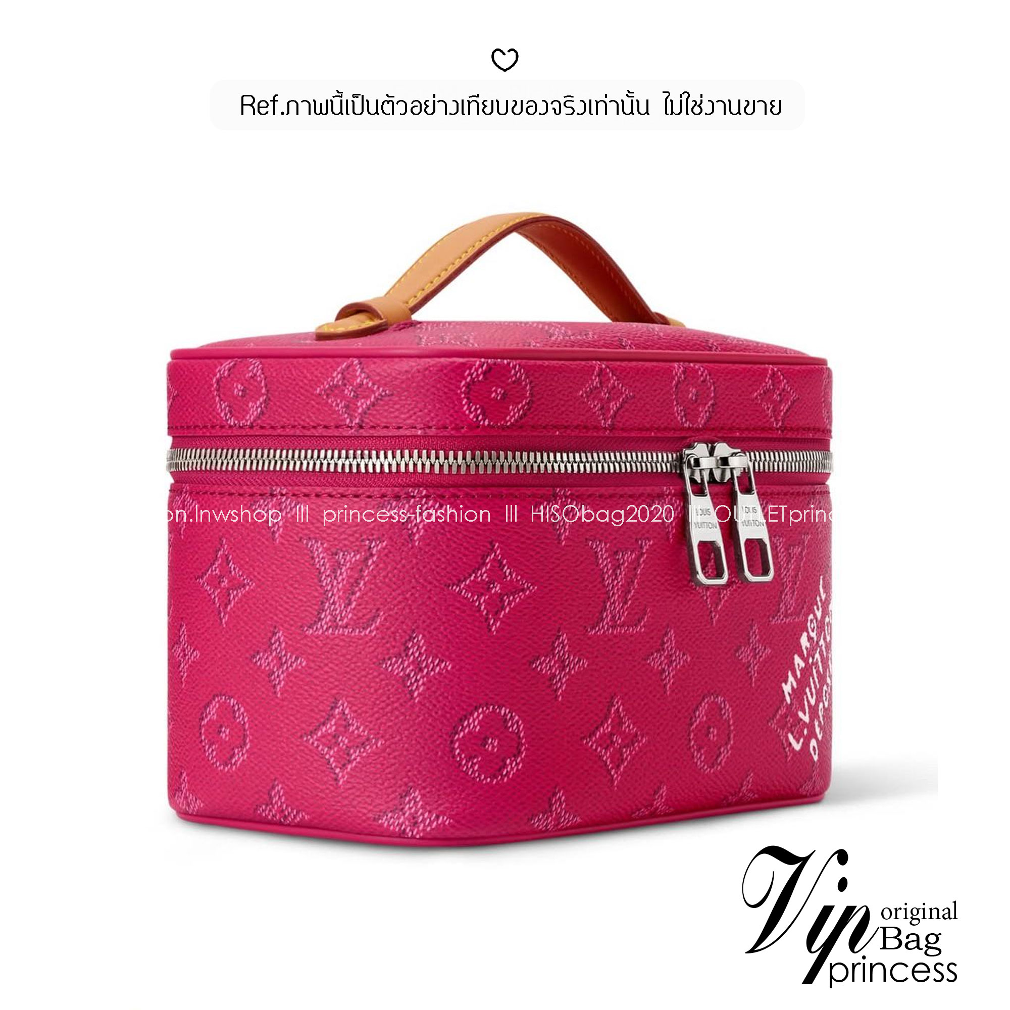 ORI หนังแท้ | LV Vanity Monogram Heritage Nice Pink กระเป๋าเครื่องสำอางสุดหรู โทนสีใหม่ชมพูหวานสดใส ผสมความหรูและความน่ารักได้ลงตัว โดดเด่นด้วยลาย Monogram สุดไอคอนิก
