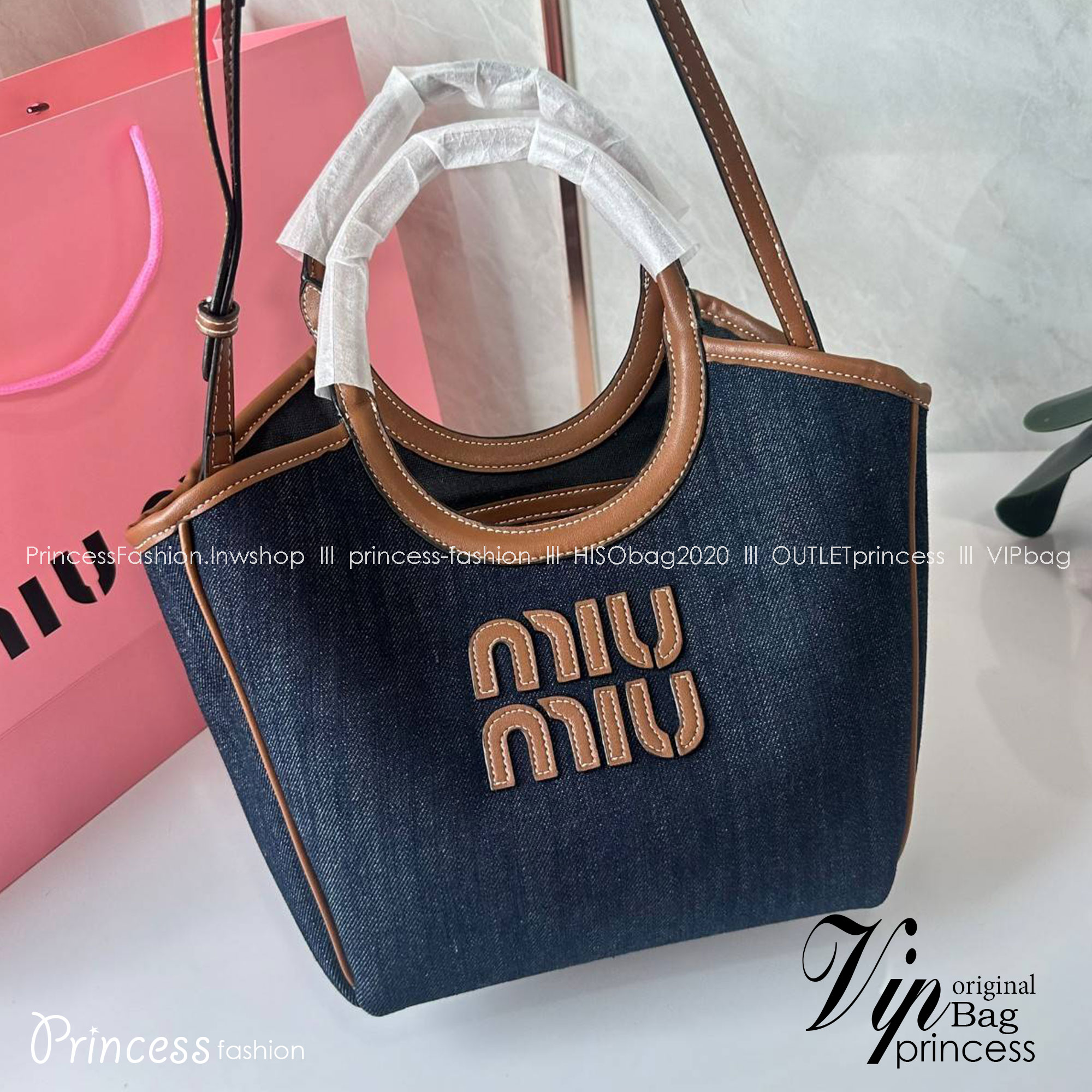 MIU MIU IVY CANVAS BAG / MIU MIU TOTE IVY MINI กระเป๋าถือหรือสะพายข้างทรงโท้ท รูปทรงทันสมัยน่ารัก สวยหรูมากๆคะ