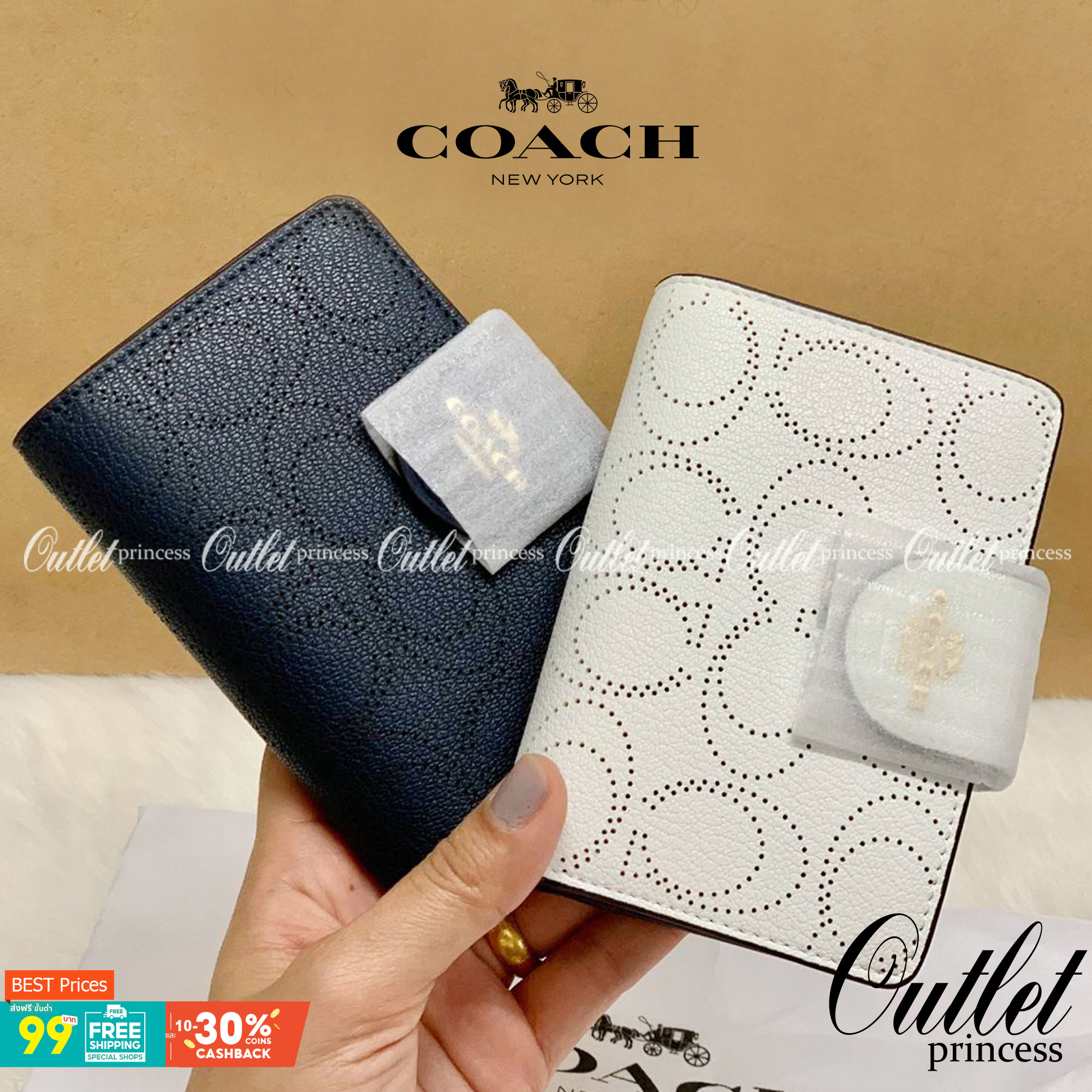สวยมากๆ ห้ามพลาดเลยนะคะ! COACH MEDIUM CORNER ZIP WALLET IN SIGNATURE ((C4768)) พร้อมส่งค่ะ! กระเป๋าเงินใบขนาดกลางๆ กำลังดี หนังแท้ลายฉลุรูปตัวC ทั้งใบ สวยงามน่าใช้มากๆ ภายในมีช่องเสียบบัตรได้ถึง10ช่อง//ช่องใส่ธนบัตรหนึ่งข่องสามารถใส่แบงค์พันตามยาวได้เลยค่