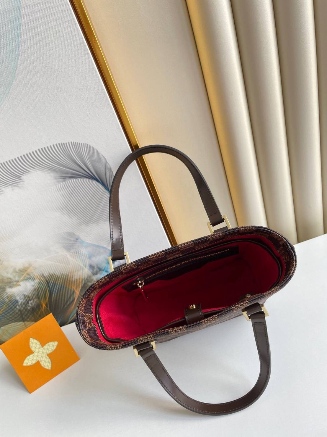 หนังแท้ LOUIS VUITTON Damier Canvas Vavin PM Bag / LV VAVIN 21 cm พร้อมส่งที่ไทย ภาพสินค้าถ่ายจากงานขายจริง เกรดออริจินอลหนังแท้ทั้งใบ ใช้งานต่างประเทศได้