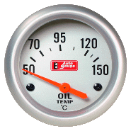 เกจ์วัดอุณหภูมิน้ำมันเครื่อง Oil temperature ขอบเงินพื้นขาว 65 mm