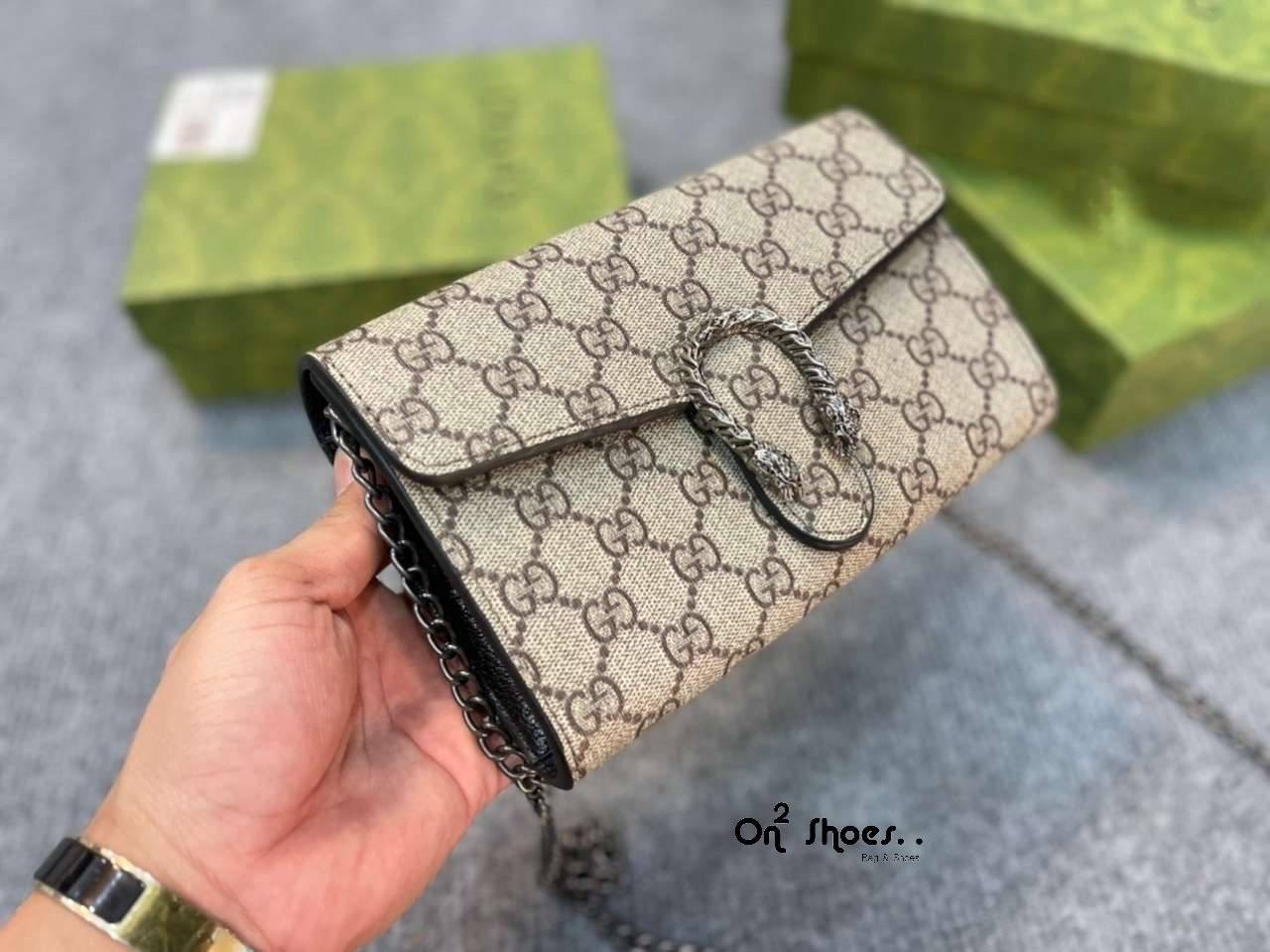 GUCCI Dionysus GG chain wallet / GG Dionysus Wallet พร้อมส่งที่ไทย งานสวยเลยค่า ขนาดกำลังน่ารัก อะไหล่สั่งผลิตเฉพาะรุ่น สะพายขึ้นไหล่คือสวยหรูเลยค่า