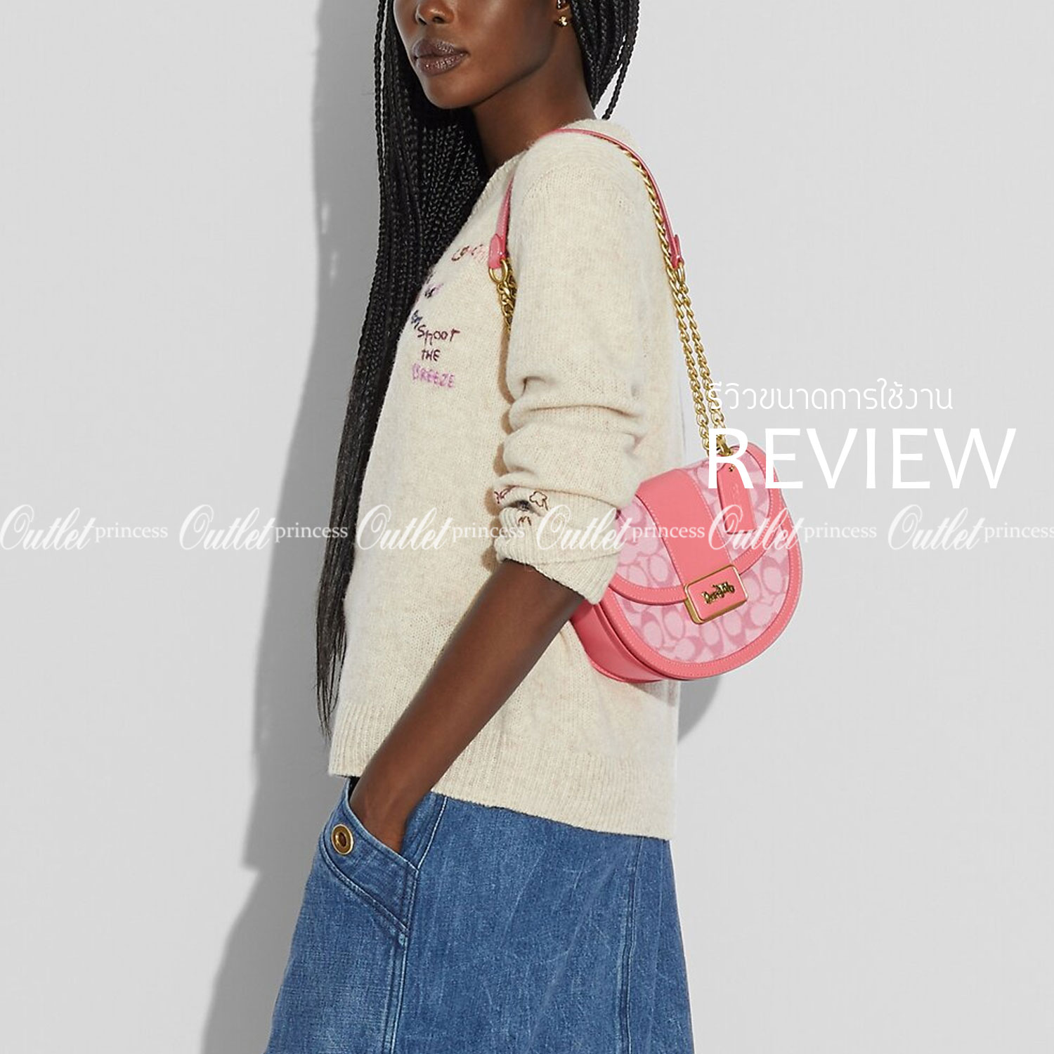 COACH ALIE SADDLE BAG JACQUARD IN SIGNATURE ((C4694//C3464)) พร้อมส่งที่ไทย รุ่นใหม่ล่าสุดค่ะ! กระเป๋าสะพายข้าง//ครอสบอดี้ร์//หรือทบสายคู่สะพายไหล่ได้ค่ะ วัสดุJacquard+หนังแท้ ได้สวยงามลงตัวมากๆ เปิดปิดกระเป๋าแบบกดล็อค มีอะไหล่โลโก้แบรนด์โดดเด่นปนคลาสสิค